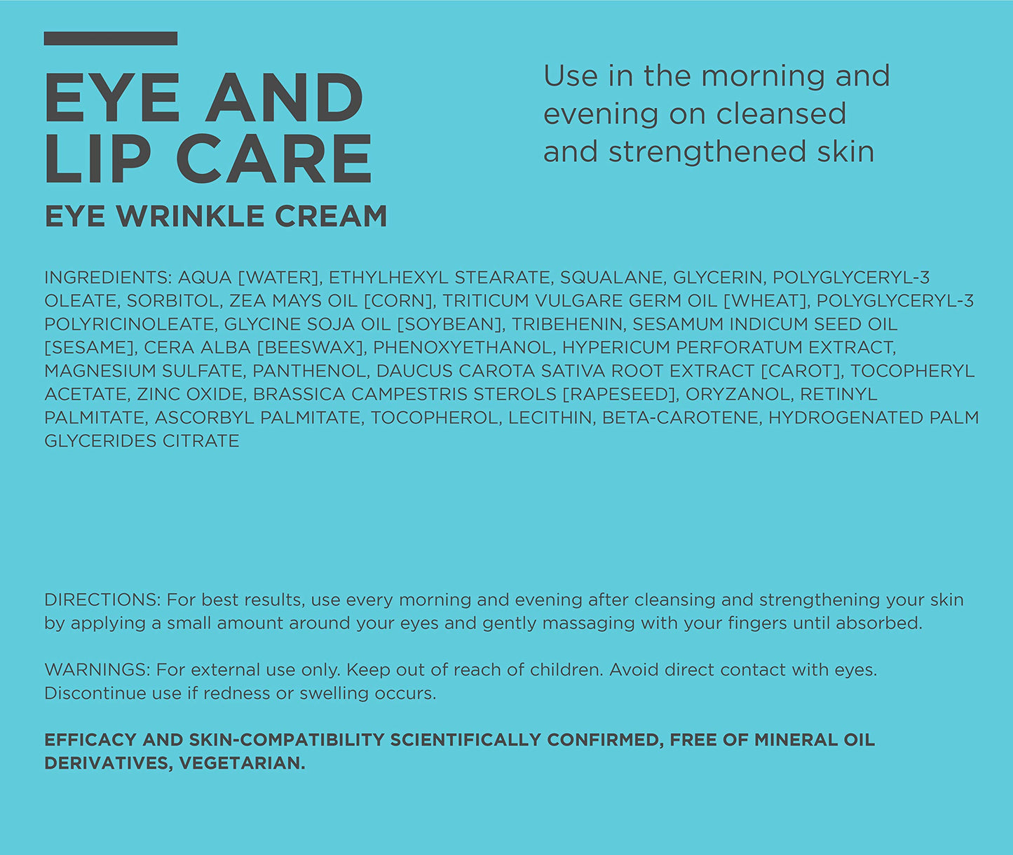 ANNEMARIE BÖRLIND - Eye Wrinkle Cream - Natural Vitamin C + E Anti Aging Eye Cream for Smoothed, Brighter, and Plump Skin With New Elasticity - 0.67