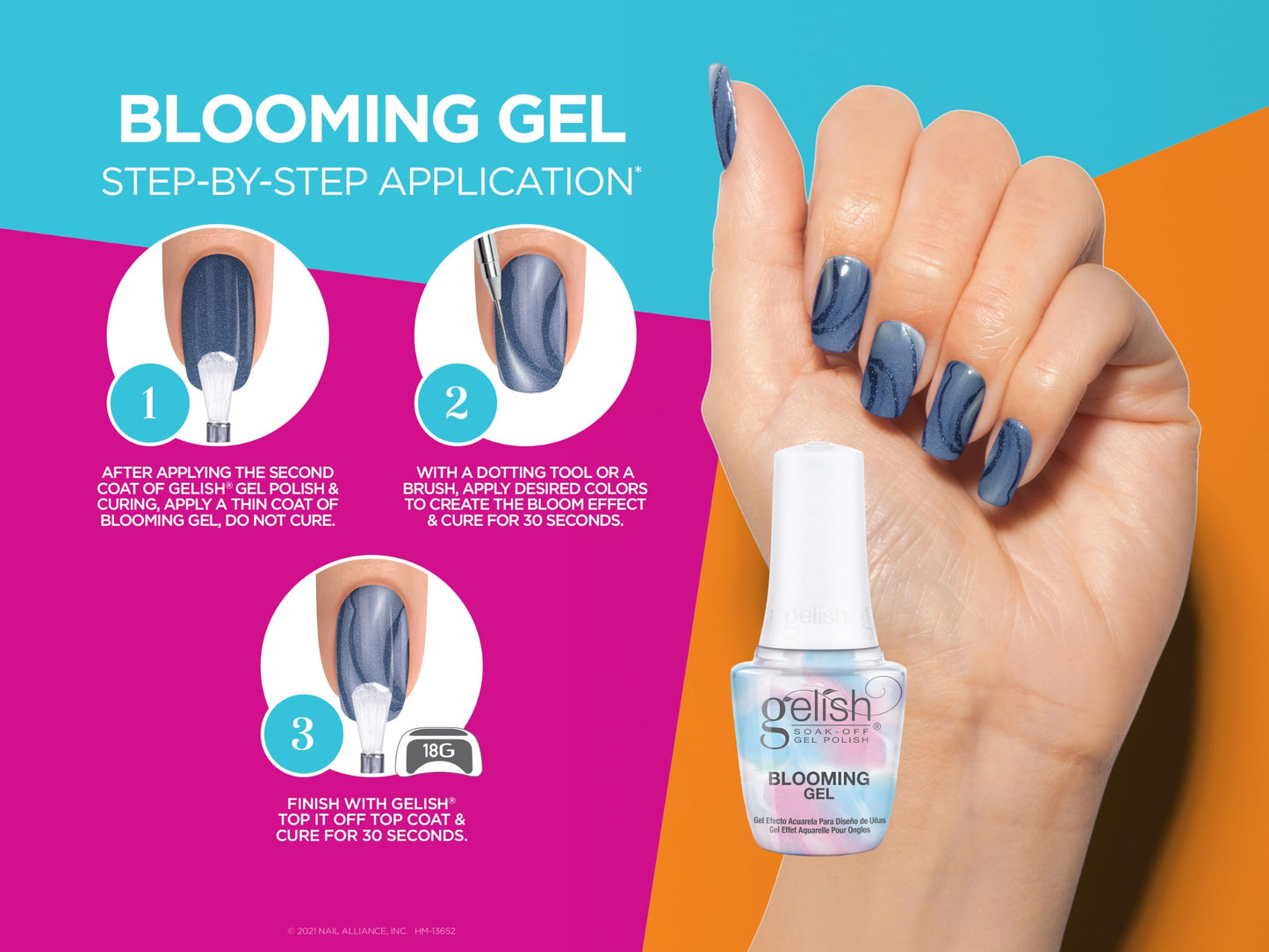 Gelish LED Marble & Watercolor Nail Art Design Coat - Blooming Gel, 15mL Beauty & Personal Care Gelish