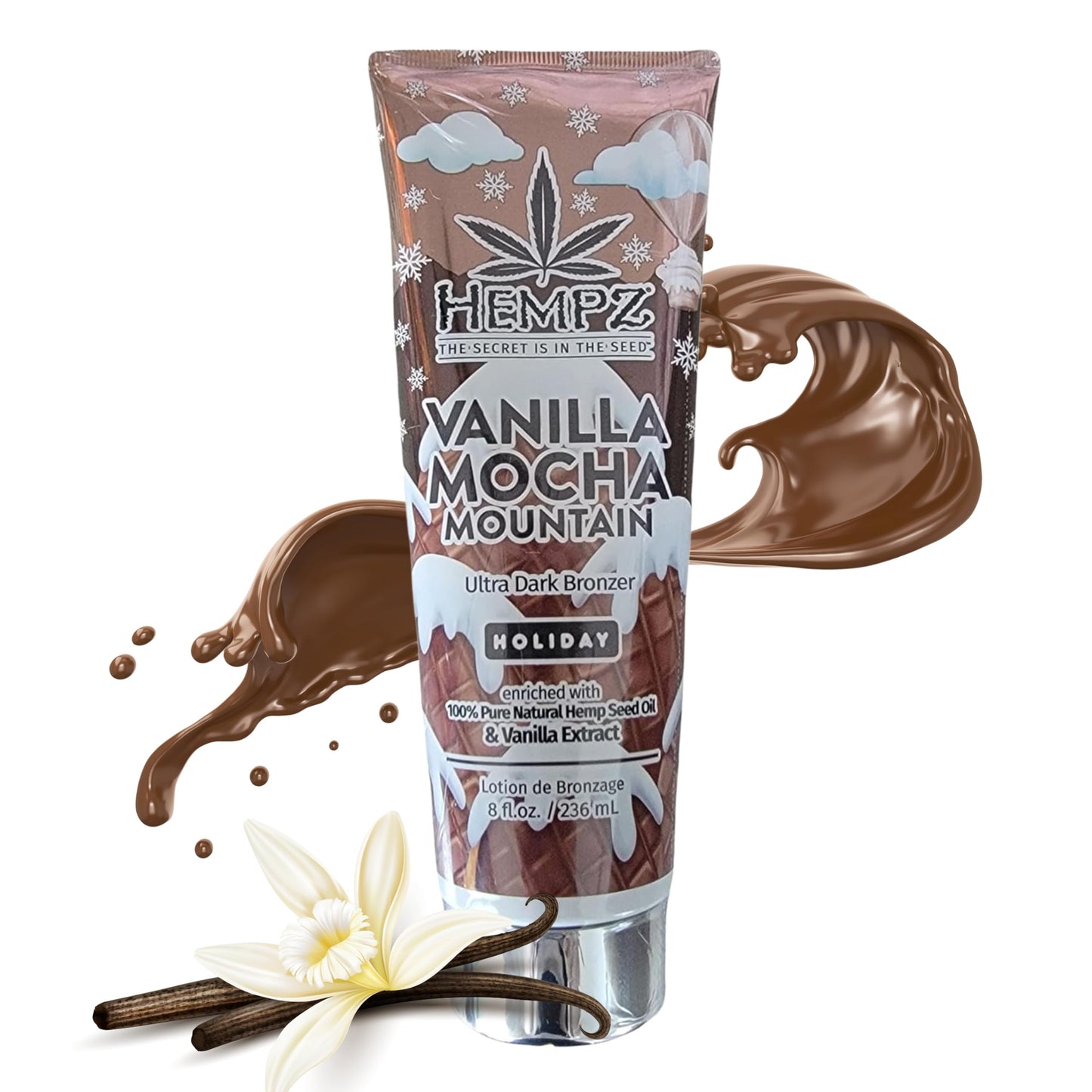 Hempz Vanilla Mocha Mountain Ultra Dark Bronzer 8.5oz Holiday Limited edition