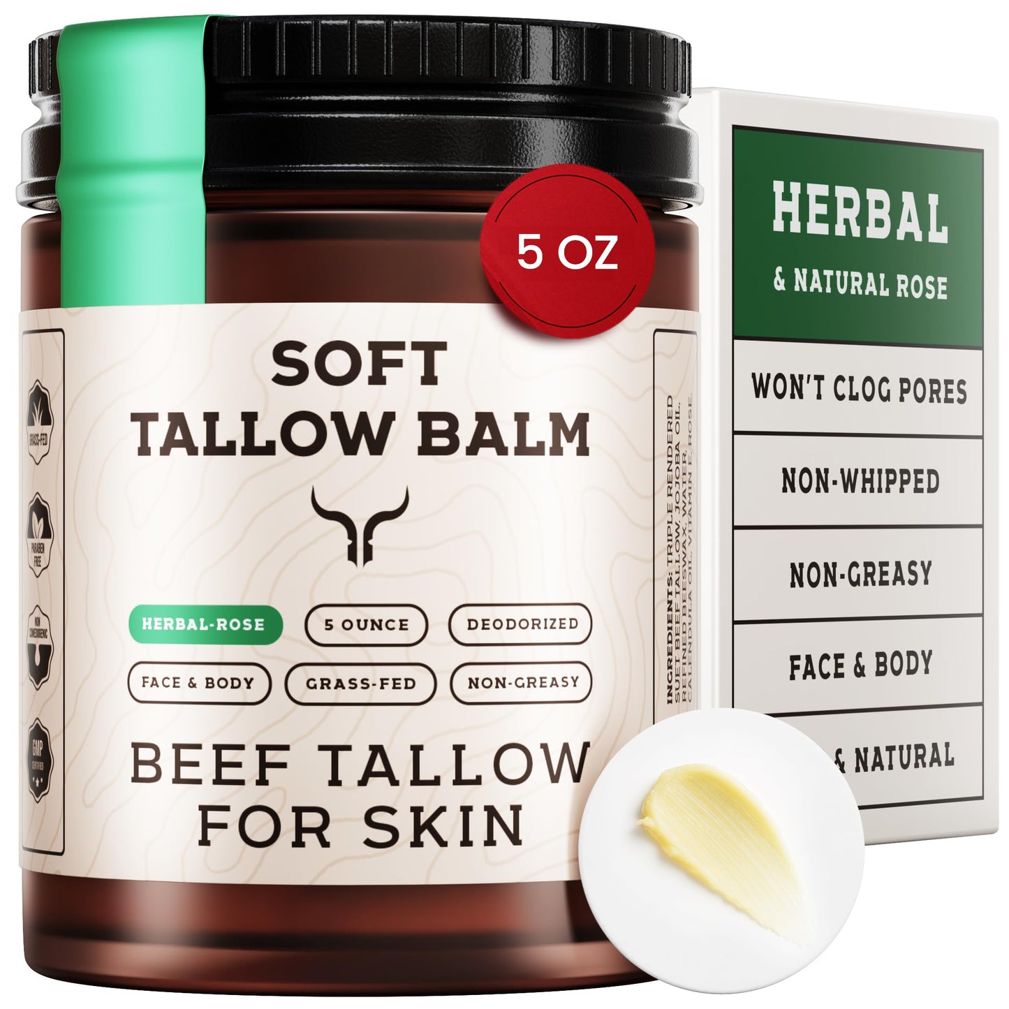 Ancestral Haven Beef Tallow for Skin - Tallow And Herbal Balm For Face - Gift Ready Box - Tallow Face Moisturizer - Tallow Balm - Grass Fed Tallow Beauty and Personal Care Ancestral Haven