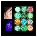 IYARKAI® Glitter Gel Makeup, Iridescent Glitter Set 12 Colours, Glitter Powder Kit, Glitter Cosmetic for Face Nails Eyes Lips Hair Body, Music