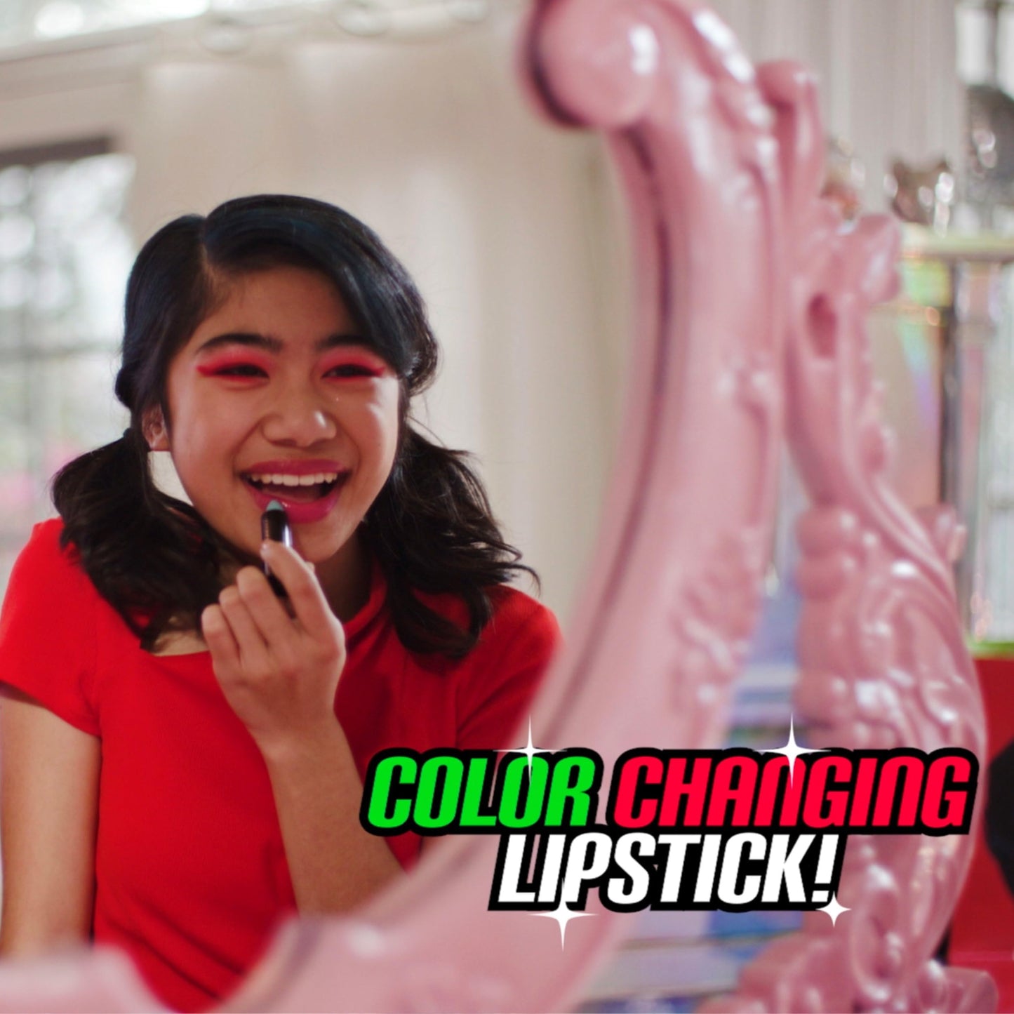 Miraculous Ladybug Kids Makeup Set - 10 Piece Bag with Nail Polish, Hair Chalk, Stickers & More - Safe, Non-Toxic Pretend Play Cosmetics - Marinette