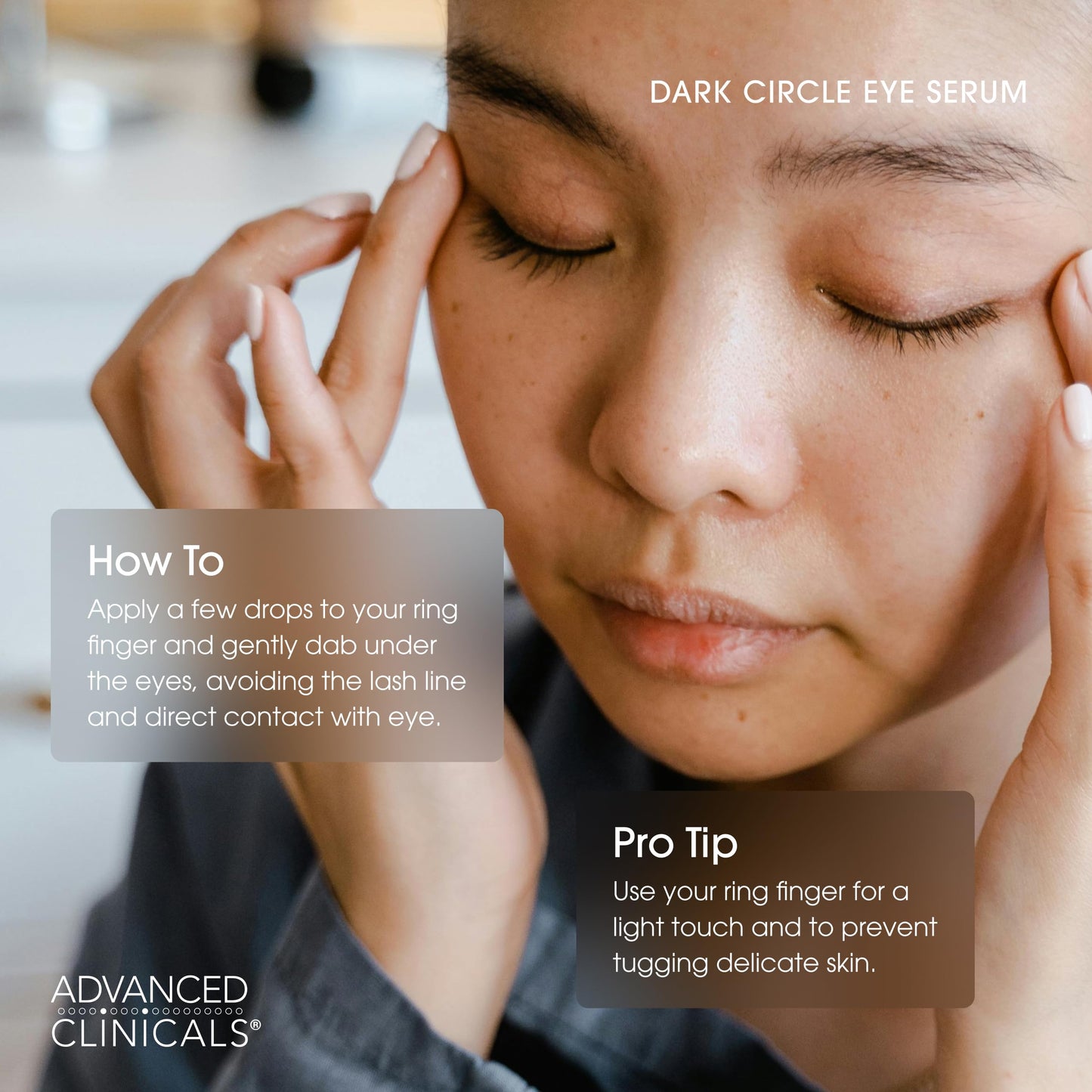 Advanced Clinicals Dark Circle Caffeine Under Eye Serum For Face With Hyaluronic Acid Moisturizer + Peptides | Brightening Vitamin C Serum Helps