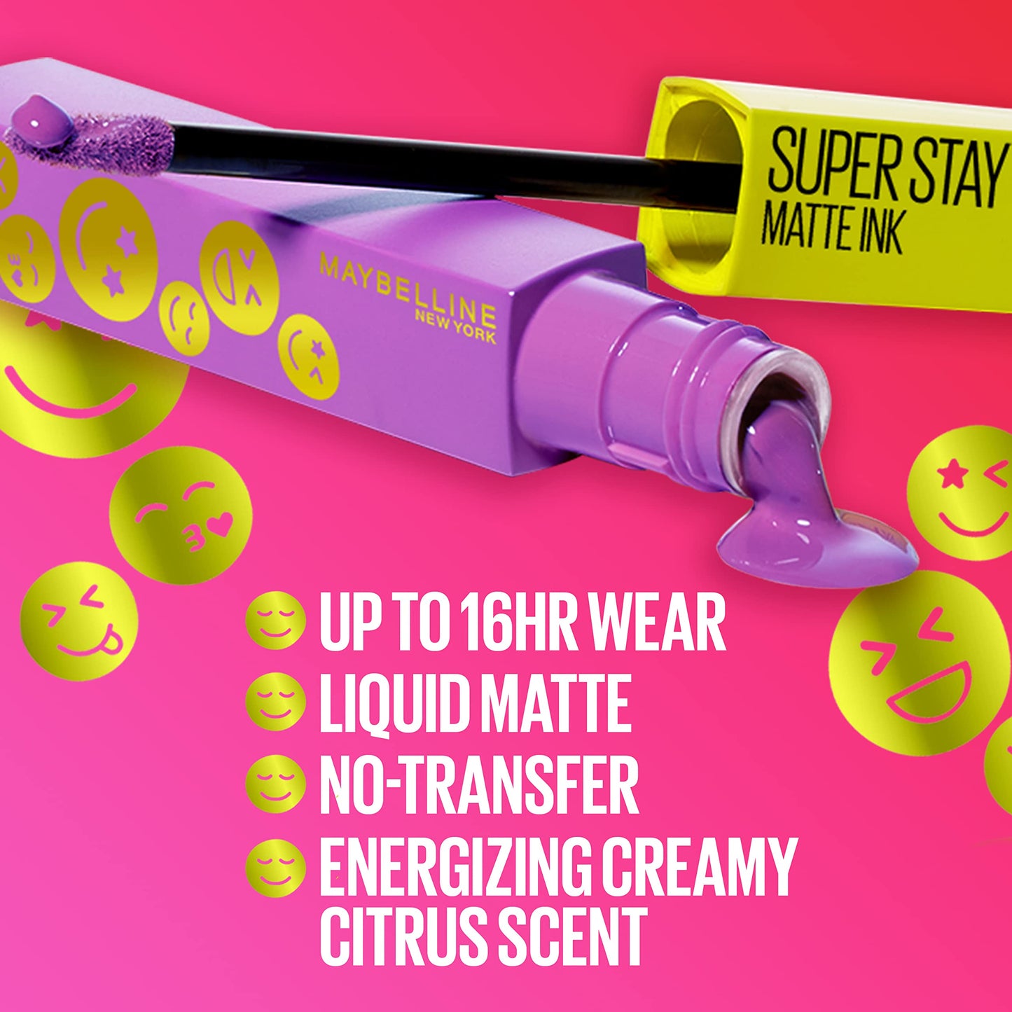 Maybelline Super Stay Matte Ink Liquid Lip Color, Moodmakers Lipstick Collection, Long Lasting, Transfer Proof Lip Makeup, Pleasure Seeker, Red, 1