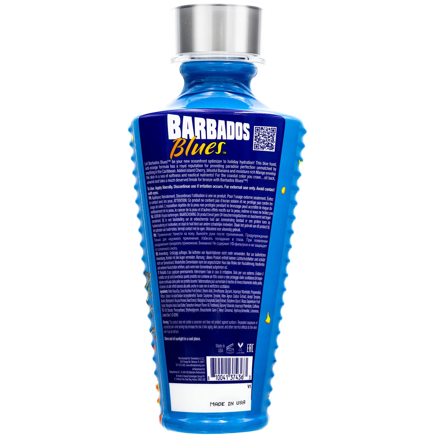 Tanovations Barbados Blues Tanning Lotion - Caribbean Color Creator Skin Quenching Island Cherry, Blissful Banana & Moisturizing Mango Coastal