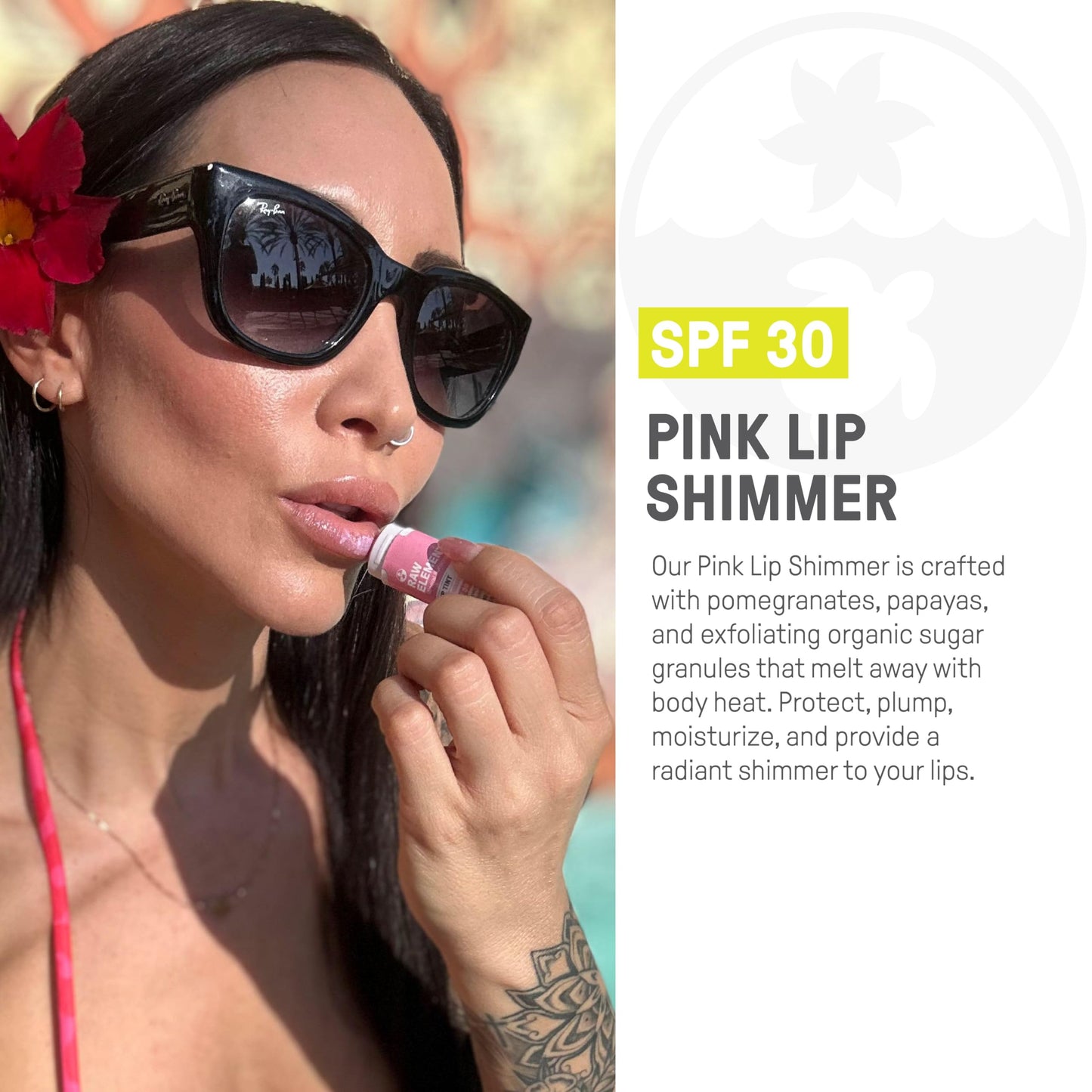 Raw Elements Organic Pink Lip Shimmer Zinc Oxide SPF 30+, 0.15oz Beauty and Personal Care Raw Elements