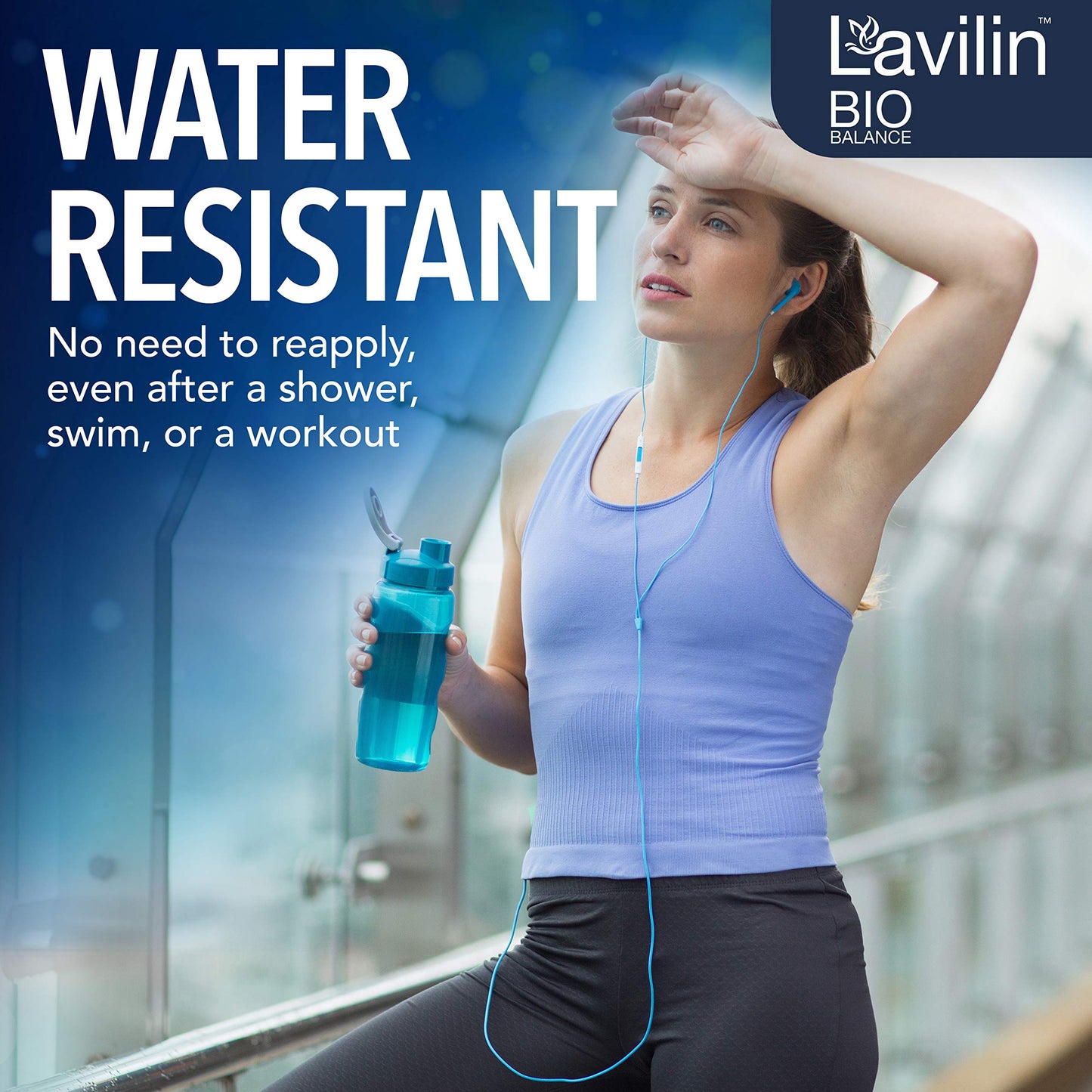 LAVILIN Roll On Deodorant for Women and Men - Aluminum Free Deodorant with Up to 72 Hour Long-Lasting Protection and Odor Control