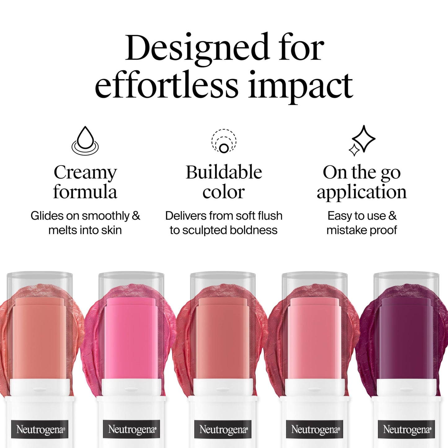 Neutrogena Healthy Glow Blush Stick, Easy to Use Lightweight Makeup, Ultra Creamy Cheek Color with Mango Butter Leaves Skin with a Natural Looking