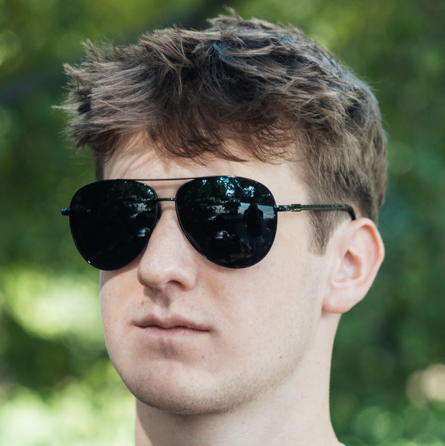 ShadyVEU Oversized Super Dark Fashion Designer Aviator Metal UV400 Mens Womens Sunglasses,Black,X-Large