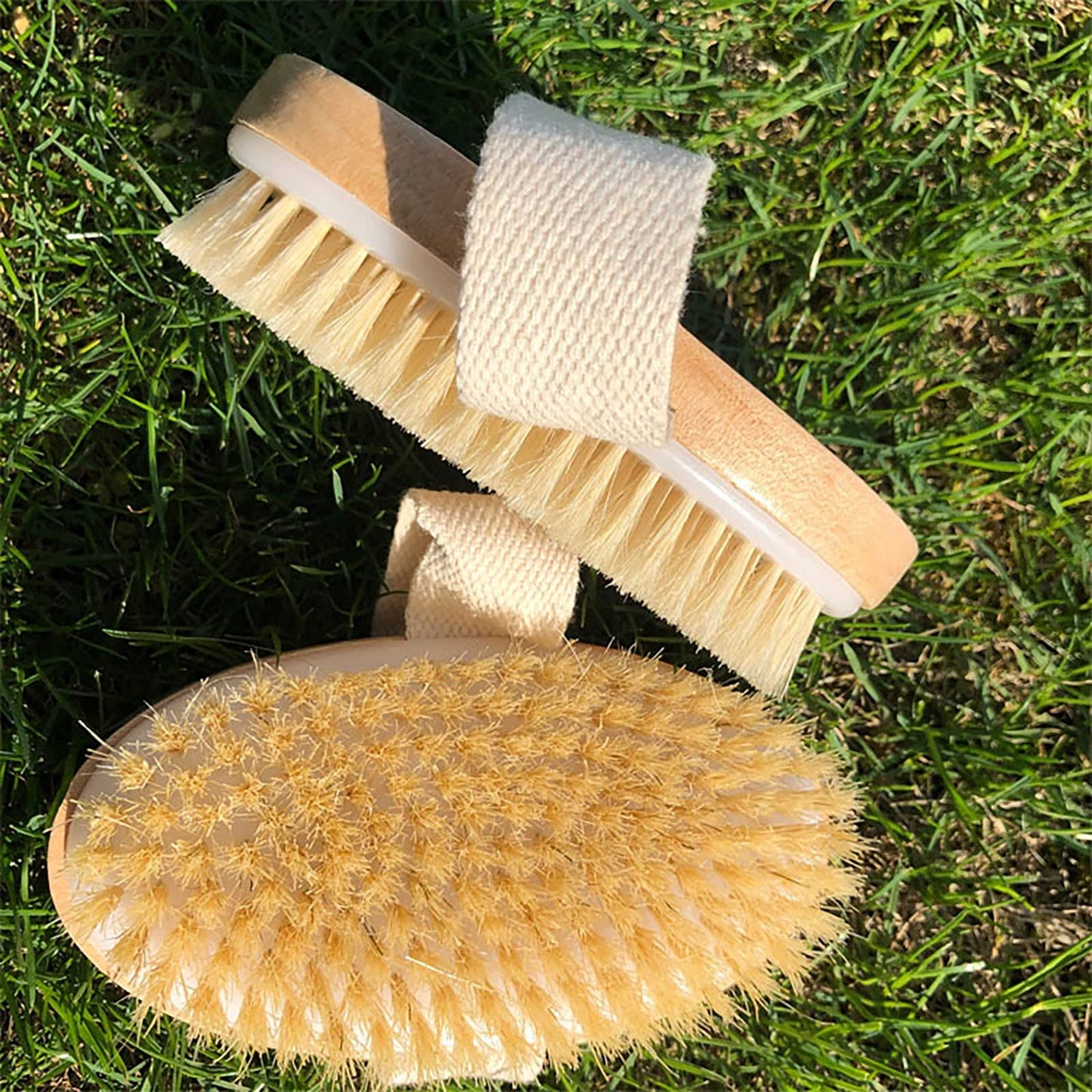 2 Pack Dry Brushing Body Brush for Lymphatic Drainage,Exfoliating Natural Bristle Body Scrubber for Women,Bath & Body Brushes for Blood Beauty and Personal Care Gooddyiyukey