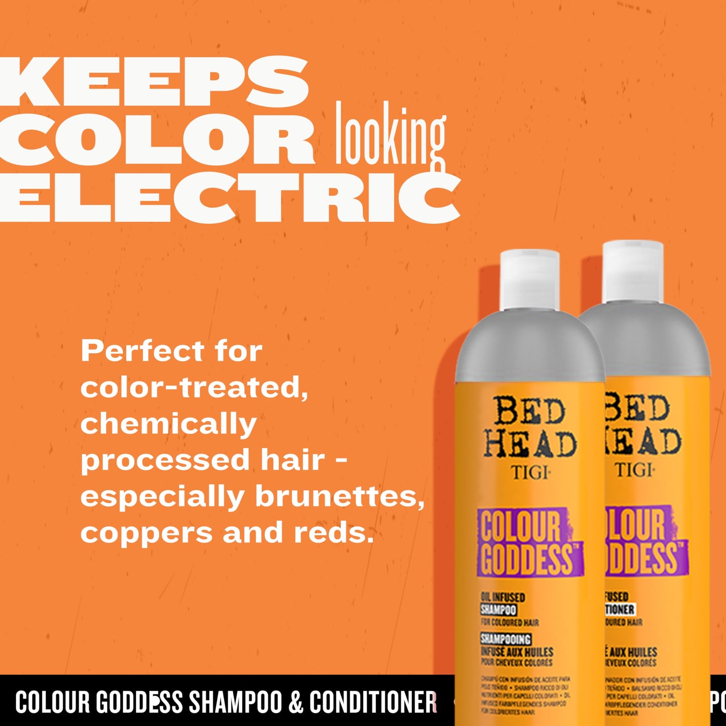 TIGI Bed Head Moisturizing Shampoo and Conditioner Set for dyed hair, Colour Goddess with Sweet Almond & Coconut Oils, 25.36 fl oz, 2 Pack