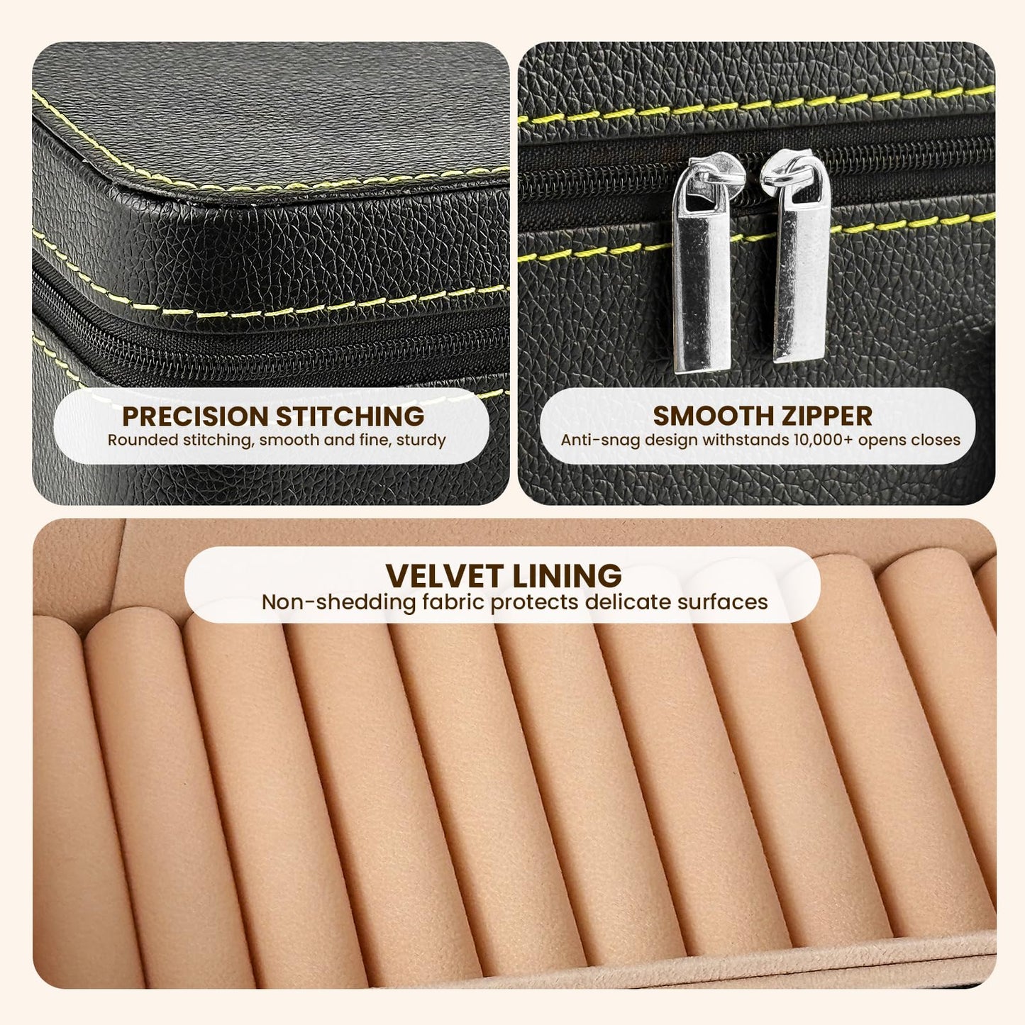 YUTICAT 15-Slot Jewelry Organizer Box for Bracelets, PU Leather Bangle Display Case with Velvet Lining - Portable Storage for Retail, Travel, Gift…