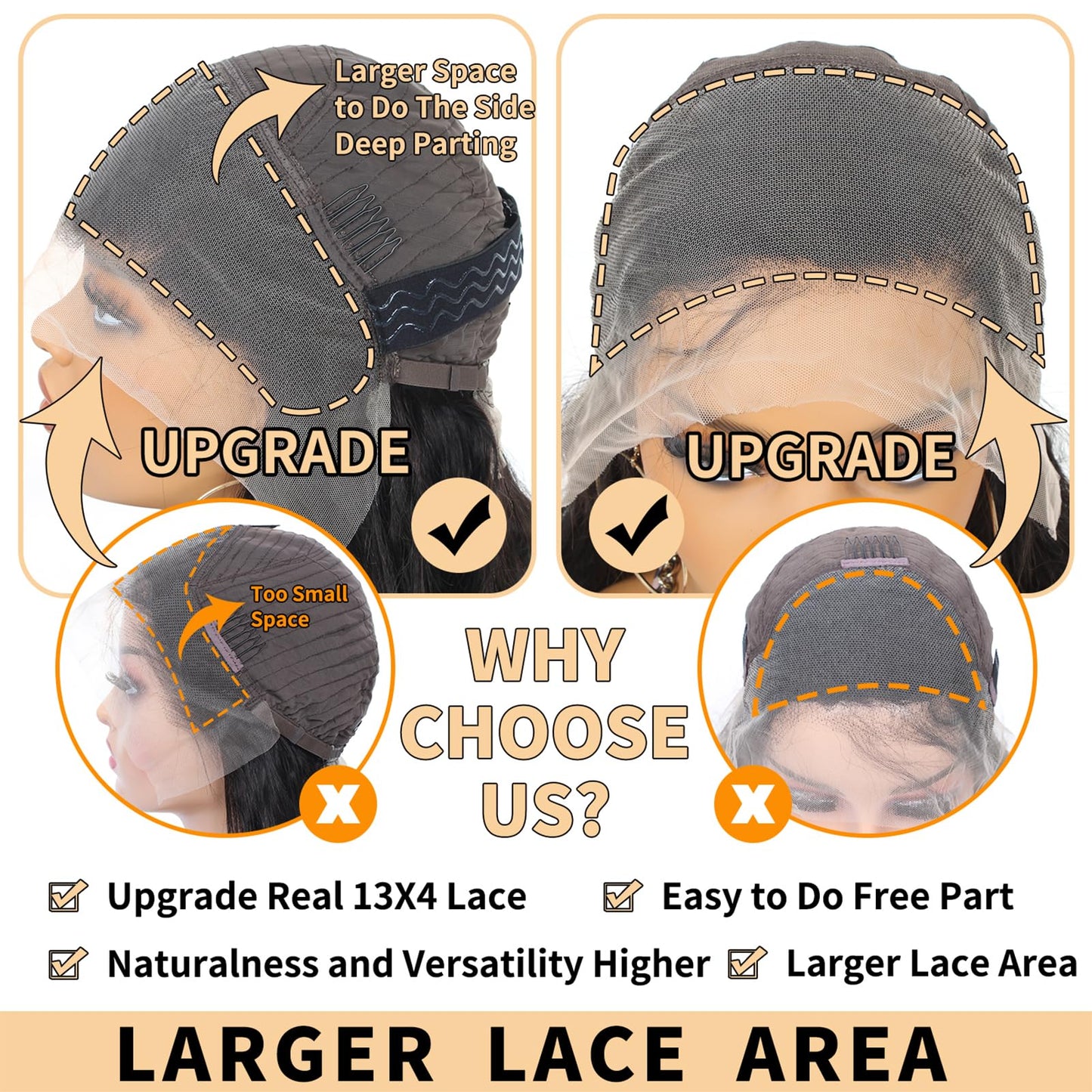 250% Density Body Wave Lace Front Wigs Human Hair 15A 13x4 HD Full Lace Frontal Wigs Human Hair 100% Real Human Hair Wigs No Synthetic Blend No Tangle