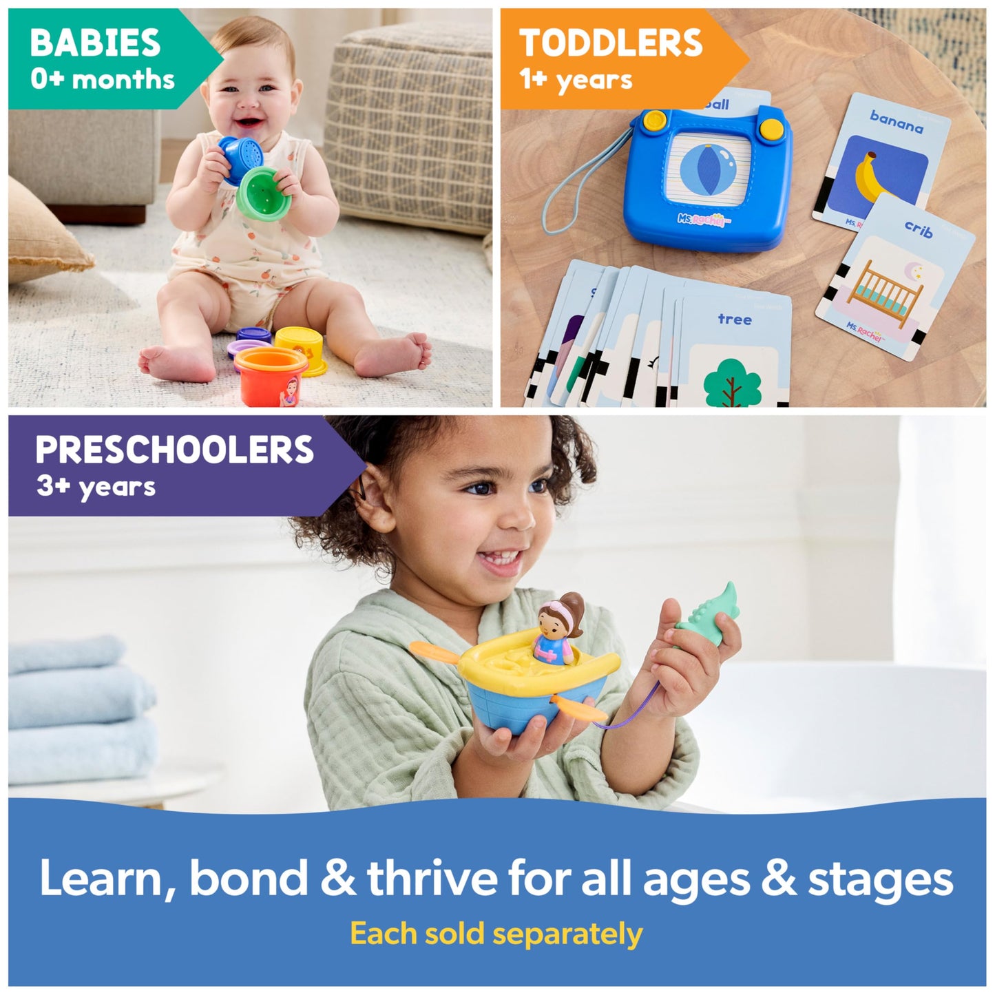 Ms. Rachel Official Spin Along Learning Wheel with 3 Learning Play Modes, Educational Toys & Toddler Toys for Girls & Boys Ages 1-3+