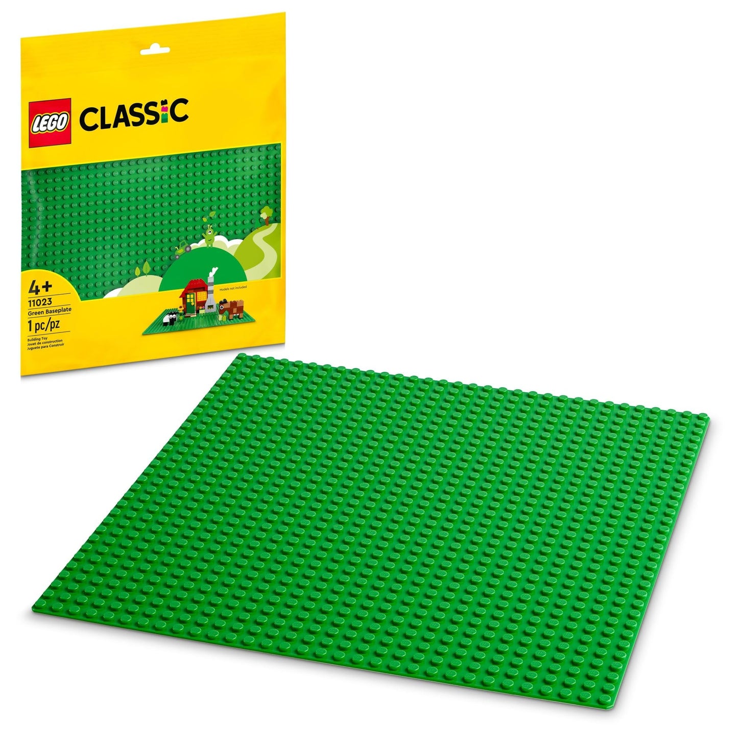 LEGO Classic Green Baseplate 32x32 Studs – Square Foundation for Building, Playing & Displaying Brick Creations, Landscapes 11023
