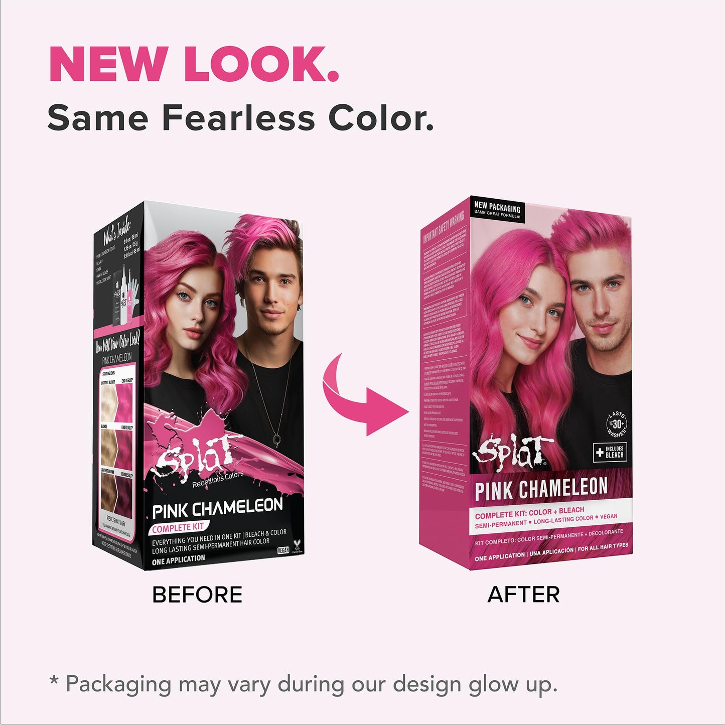 Splat | Complete Kit | Hair Dye | Semi-Permanent | Long Lasting | Vegan and Cruelty-Free (Pink Chameleon)