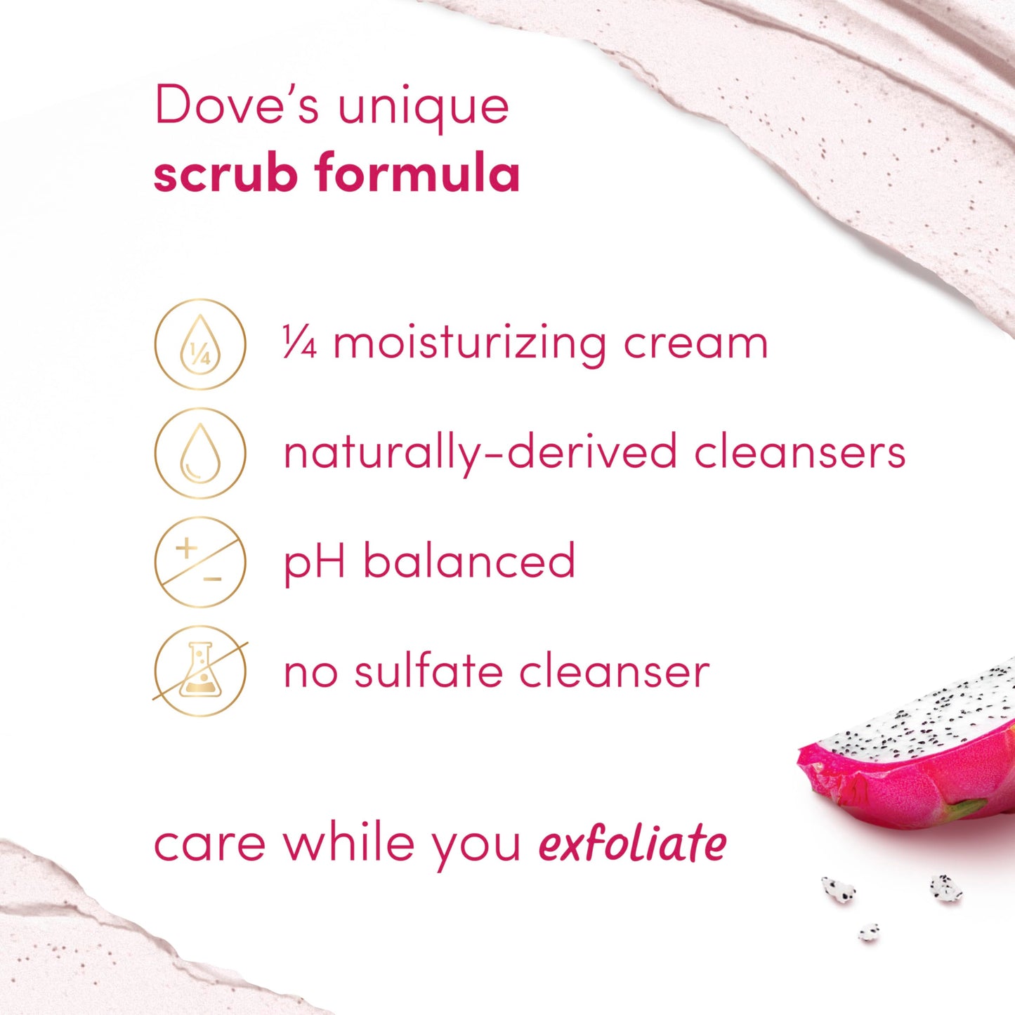 Dove Body Scrub Dragon Fruit & Coconut Cream Body Scrub Exfoliates and Deeply Nourishes for Smooth, Radiant Skin 15 oz Beauty & Personal Care Dove