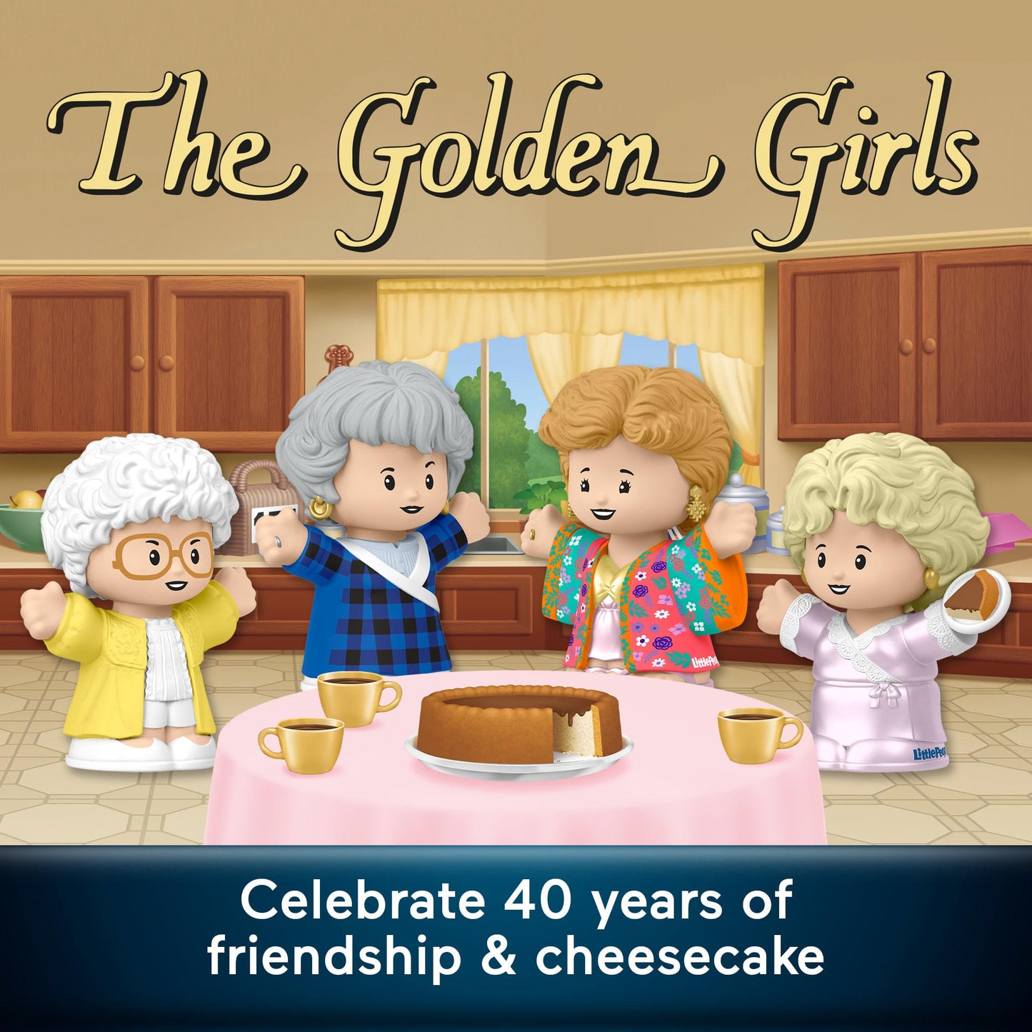 Little People Collector The Golden Girls – 40th Anniversary Late Night Cheesecake Figure Set in Display Gift Box for Fans & Adults