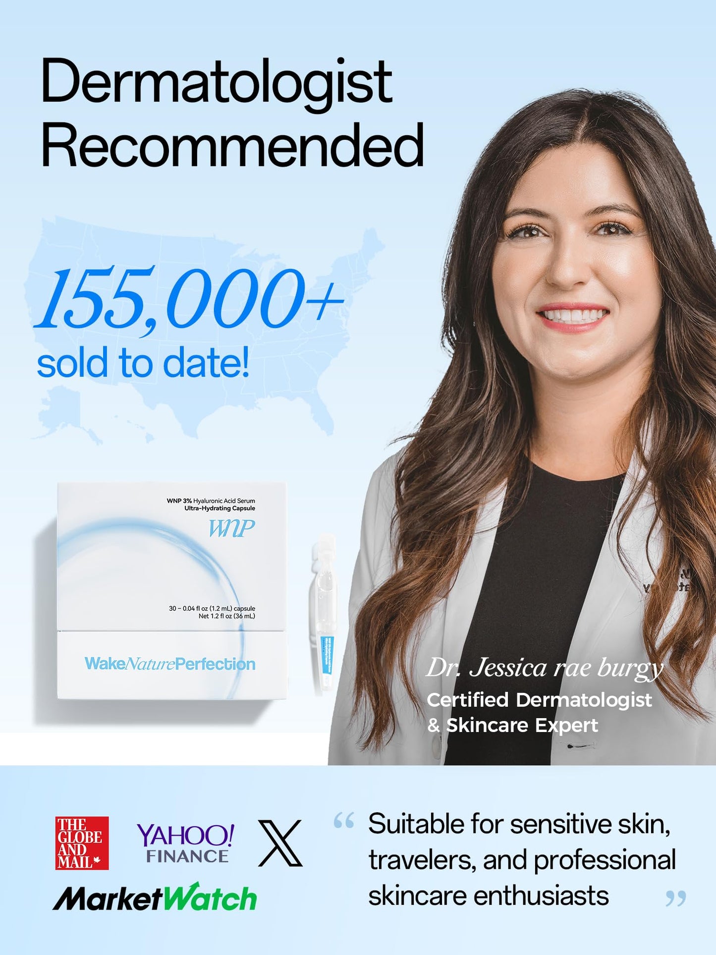 WNP Hyaluronic Acid Serum 3% for Face with 4D Multi-Layer Hydration | Ultra Hydrating Anti-Aging Serum | Moisturizer for Dry & Sensitive Skin | Beauty and Personal Care WNP