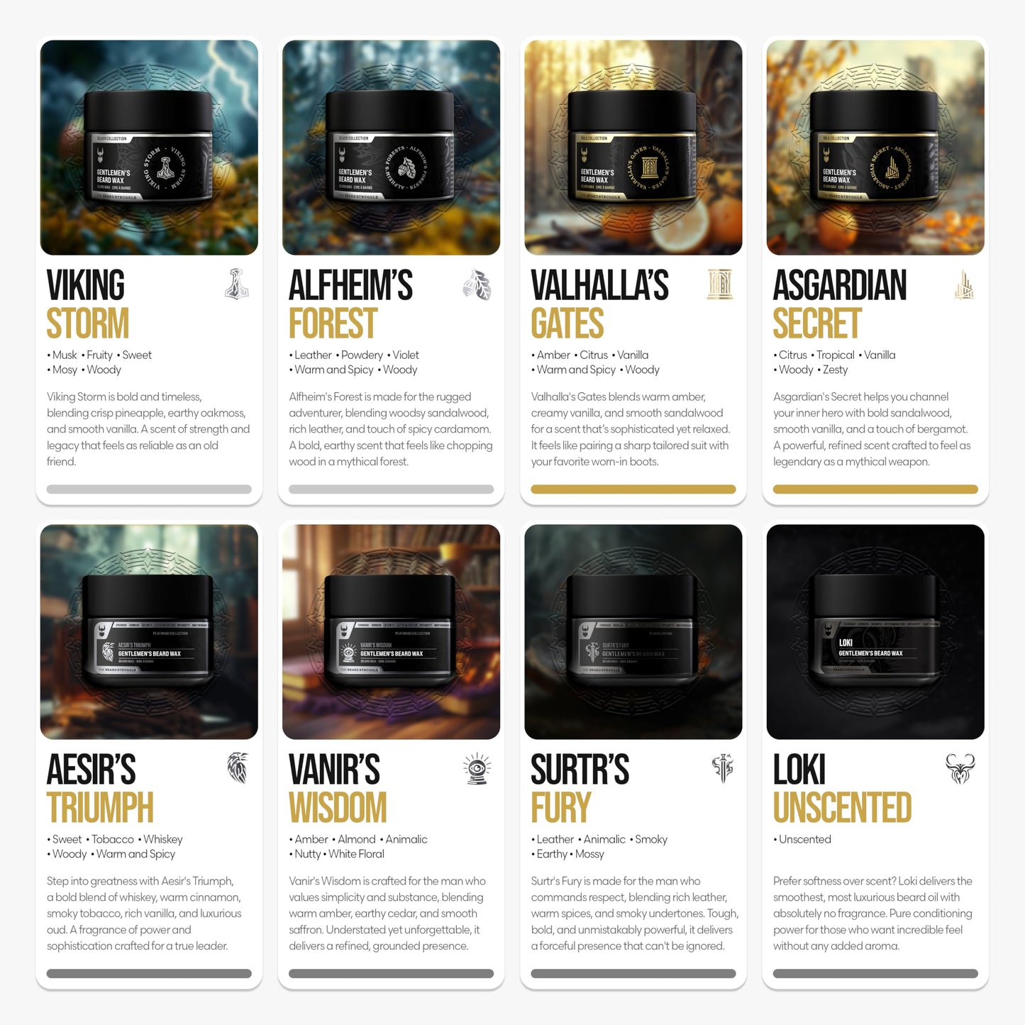 Gentlemen's Beard & Mustache Wax for Men by Beard Struggle - Viking Beard Wax Helps to Tame Style & Groom - Platinum Collection - Surtr's Fury Beauty and Personal Care The Beard Struggle