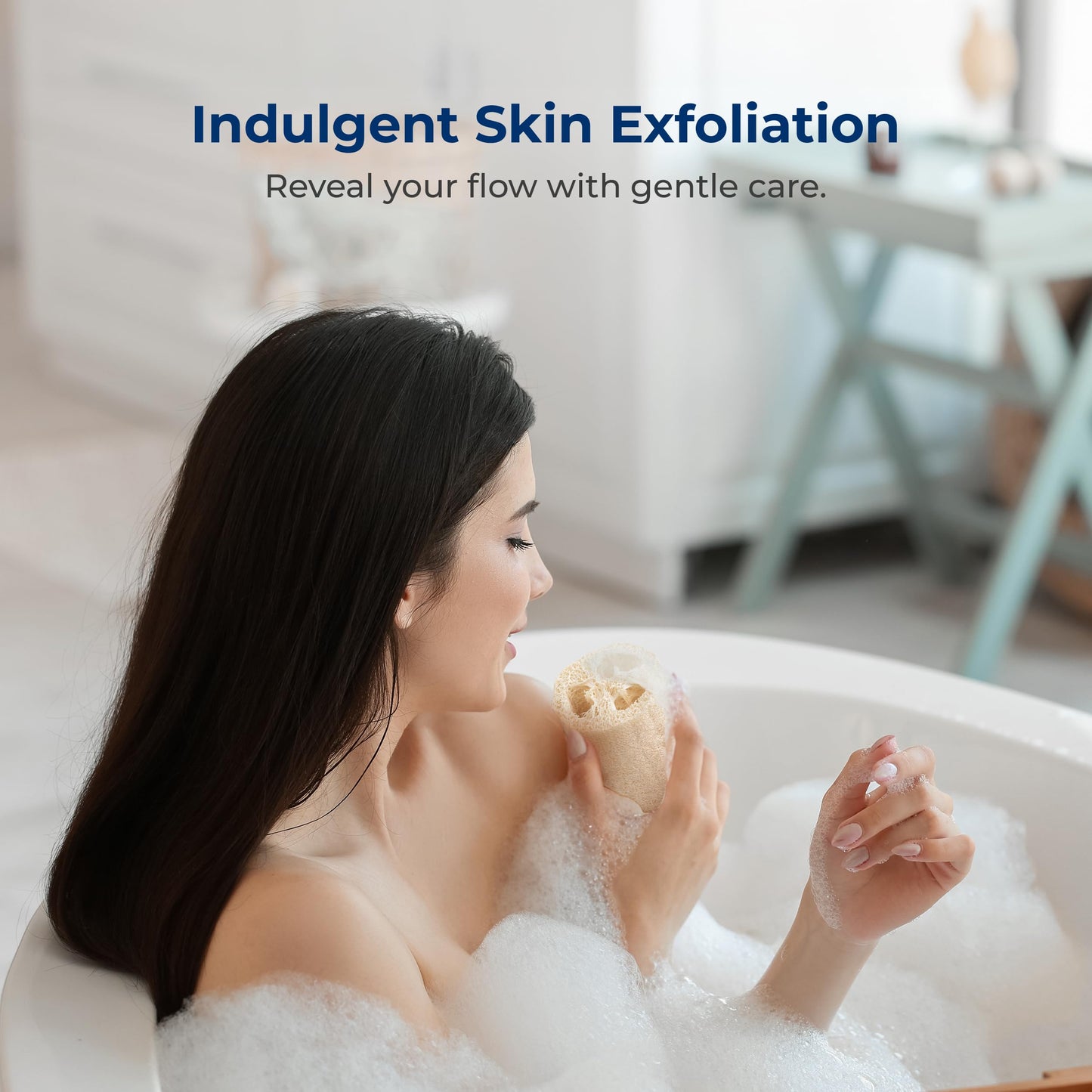 Serenelife Loofah and Sponge - Exfoliating Scrubber for Body Care in Bath Spa Shower, Remove Dead Skin, Great for Bathing and Scrubbing, Bathroom