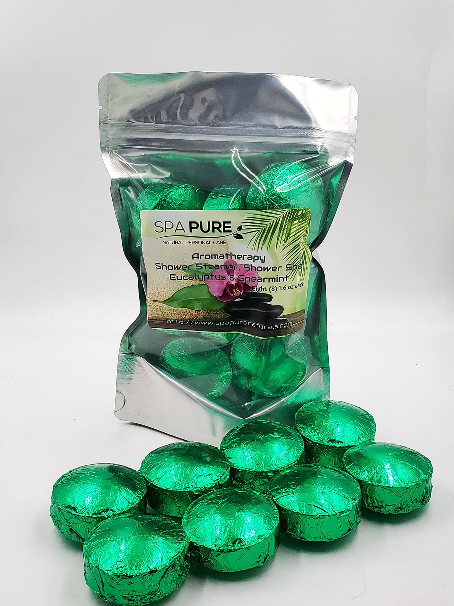 EUCALYPTUS SPEARMINT Aromatherapy Shower Bombs: 100% Natural/Organic Essential Oils - Transform Your Shower - Transform Your Mood (8 Count) Pack of 1