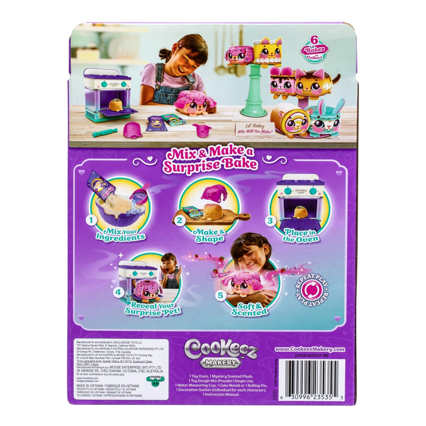 Cookeez Makery Lil' Bakez Oven, Mix The Dough and Make A Scented Surprise Pet in The Form of A Deliciously Scented Plush Toy (Non-Electronic), Bake…