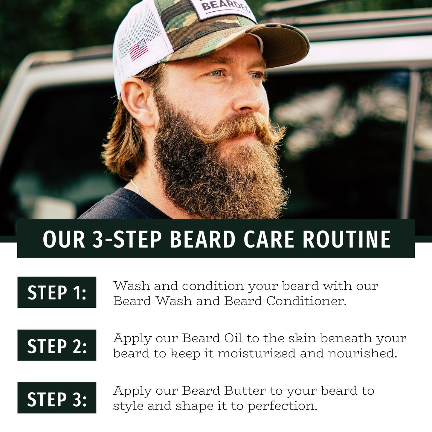 Live Bearded Beard Oil, 1 fl oz - Premium All-Natural Jojoba - Made in the USA - Hair and Skin Care for Men with Dry, Flaky Patches | American Scent