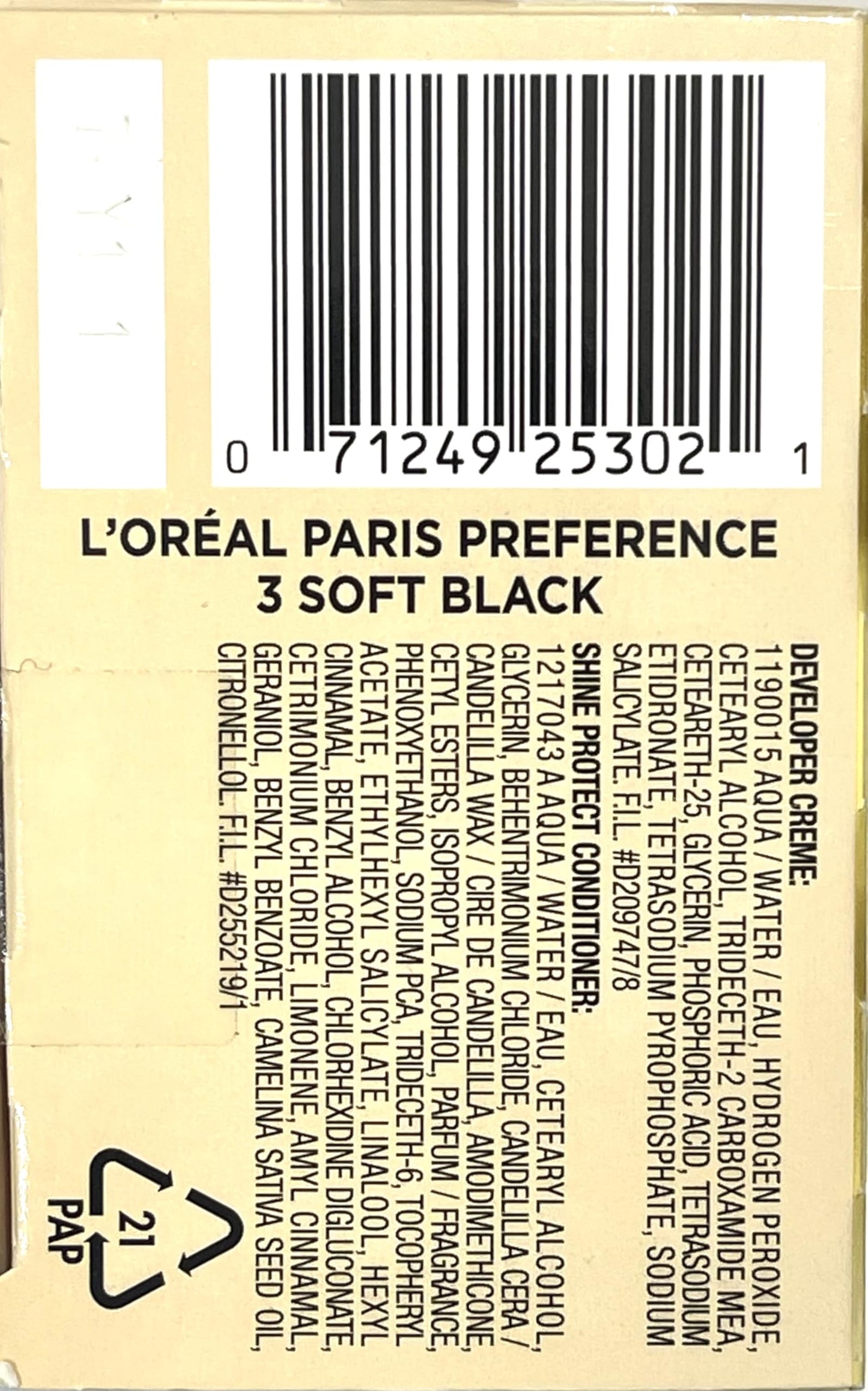L’Oreal ParisPref Haircol 3 Soft Black Size 1ct Preference Hair Color Soft Black #3