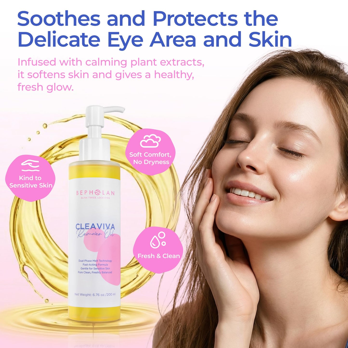 BEPHOLAN Deep Cleansing Oil, Oil Cleanser for Face Makeup Blackhead Remover Hydrating Makeup Remover for Waterproof Makeup Sea Buckthorn Oil Cleanser Beauty and Personal Care BEPHOLAN