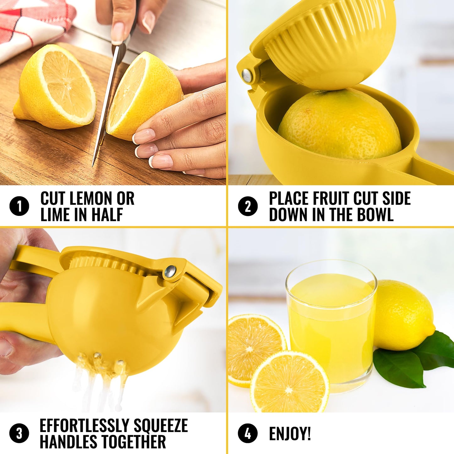 Zulay Kitchen Metal Lemon Squeezer – Handheld Citrus Juicer, Manual Press for Maximum Juice Extraction, Easy to Use