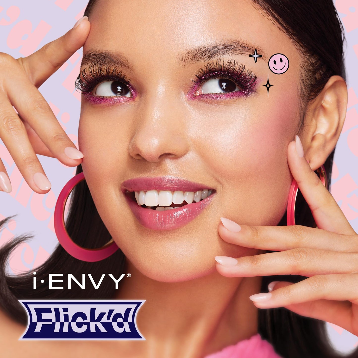 i-ENVY False Lashes Flick'd D-Curl Strip Lashes Volume Bouncy Natural Clear Band Cat Eye Dramatic Trendy Extensions Reusable Eye Lashes (03)