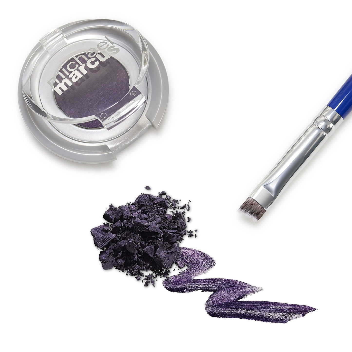 michael marcus Makeup Cake Eye Liner & Eyeliner Brush (Amethyst) - Water Activated Dry Pressed, Long-Lasting & Smudge Resistant Eyeliner - Cruelty