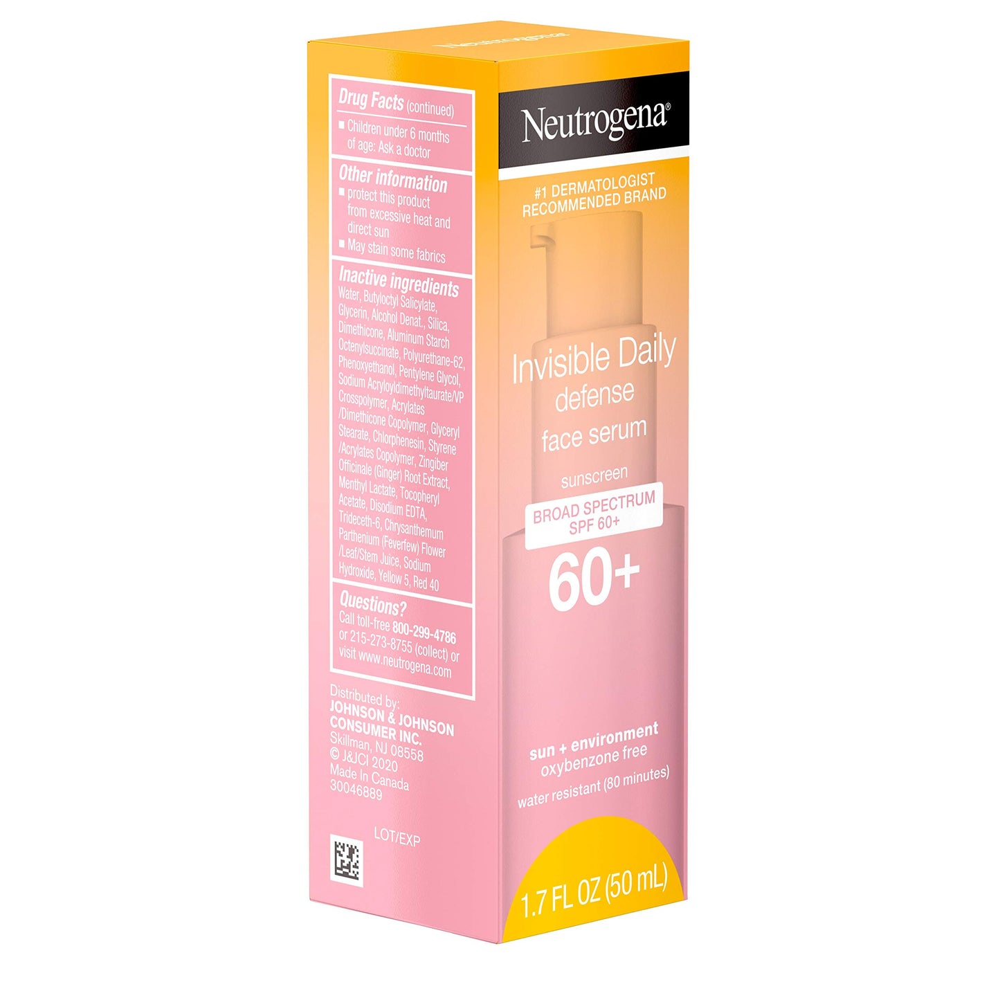 Neutrogena Invisible Daily Defense Face Serum with Broad Spectrum SPF 60+, 1.7 fl. oz 1 ea (Pack of 3) Product Name