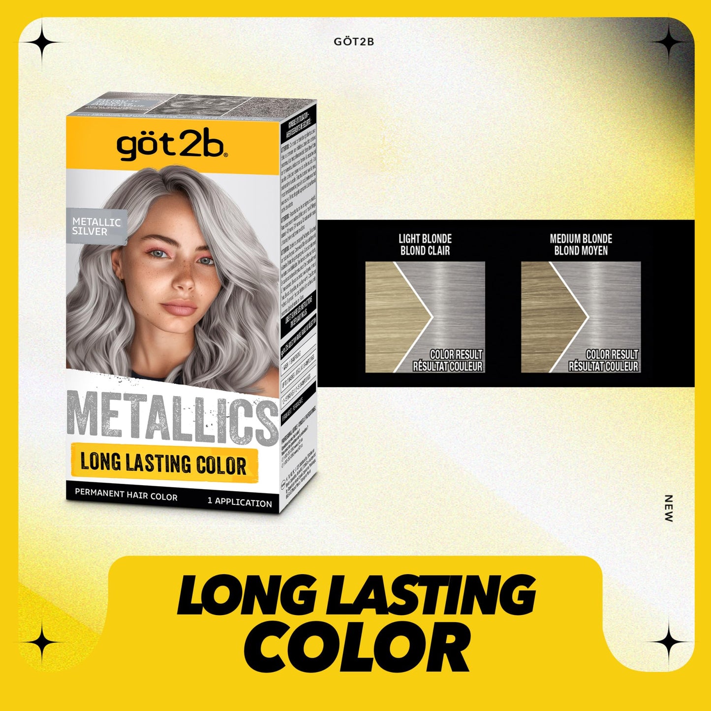 Got2b Metallics Permanent Hair Color, M71 Metallics Silver