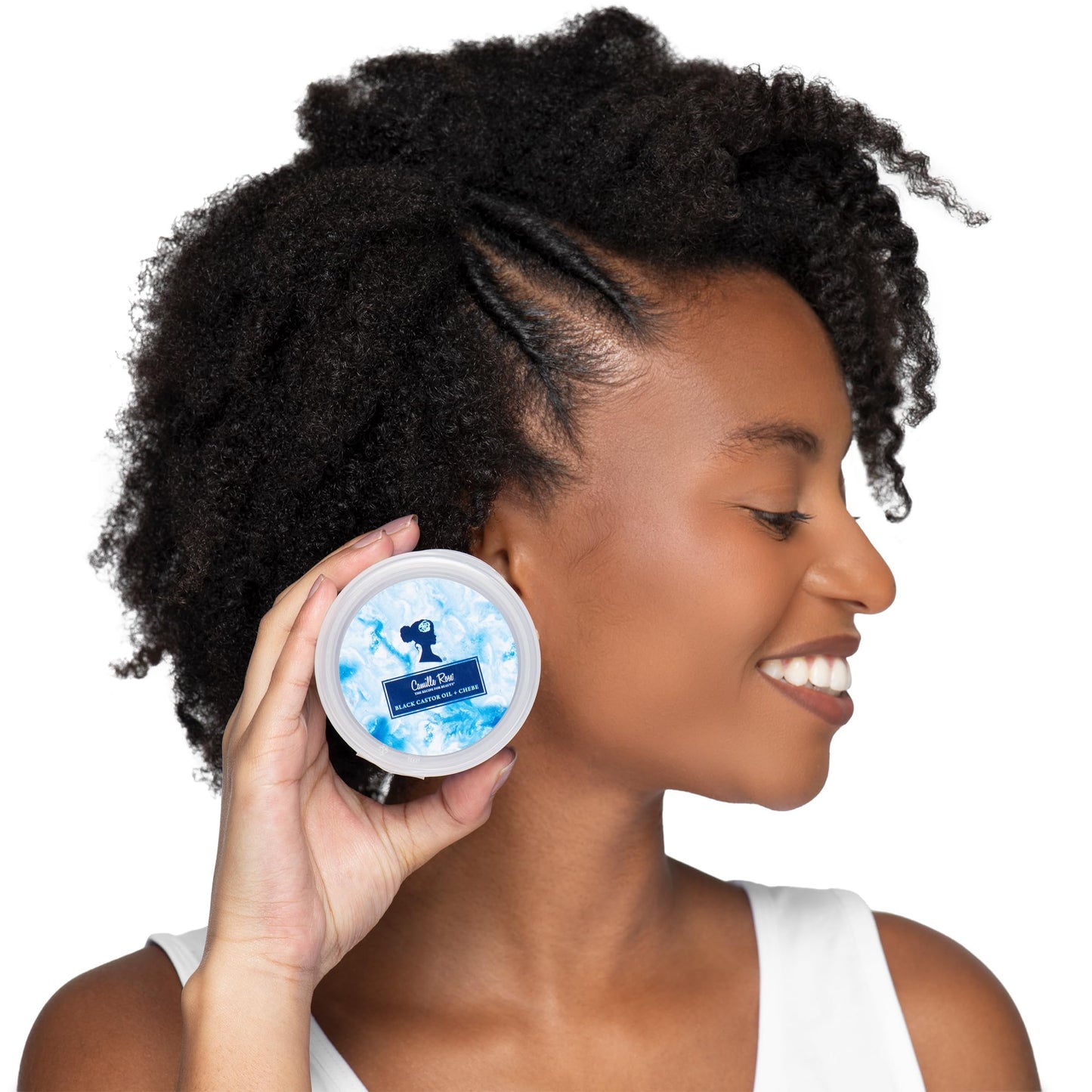 Camille Rose Black Castor Oil & Chebe Edge Control, Strengthening and Smoothing Hair Gel for Shine and Sculpting, 2 oz