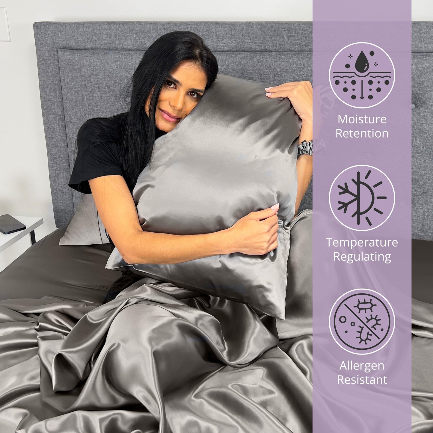 Mulberry Park Silks - 22 Momme 100% Mulberry Silk Sheets - King Size Bed Set - 16" Pocket - Luxurious Bed Sheets & Pillowcases, Skin-Friendly &