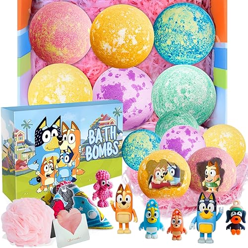 Bath Bombs for Kids: XXL Bath Bombs with Surprise Inside, Organic Bath Bombs Rich in Natural Essential Oils, Kids Bath Bombs Gift Set for Dry Skin…