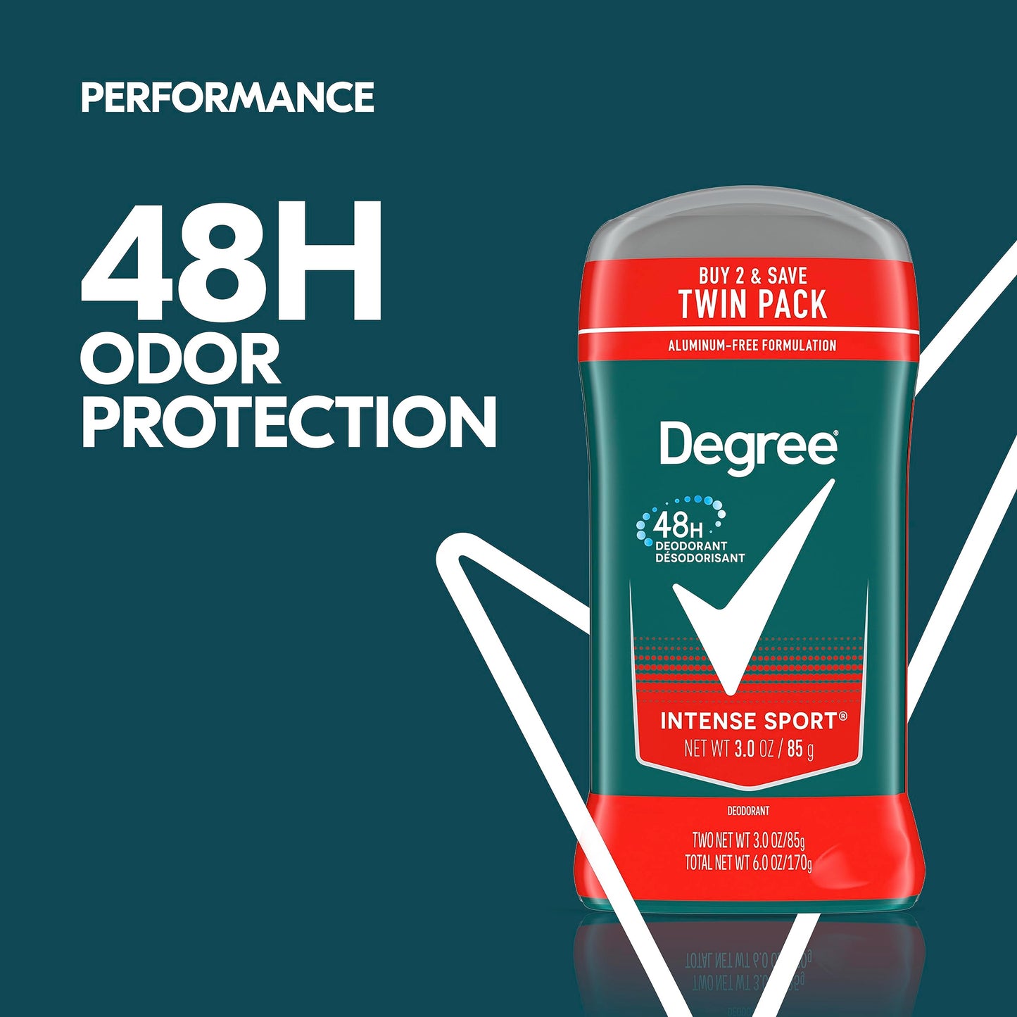 Degree Men Original Protection Deodorant Intense Sport 2 Count 48-Hour Odor Protection Deodorant for Men 3 oz Beauty and Personal Care Degree