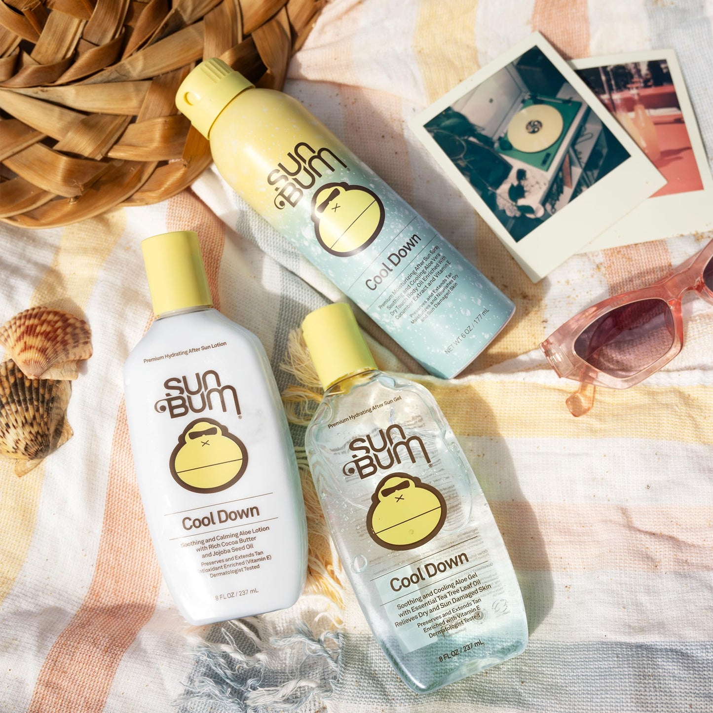 Sun Bum Cool Down Aloe Vera Lotion Vegan After Sun Gel With Cocoa Butter To Soothe and Hydrate Sunburned Skin, 8 oz (Pack of 2)