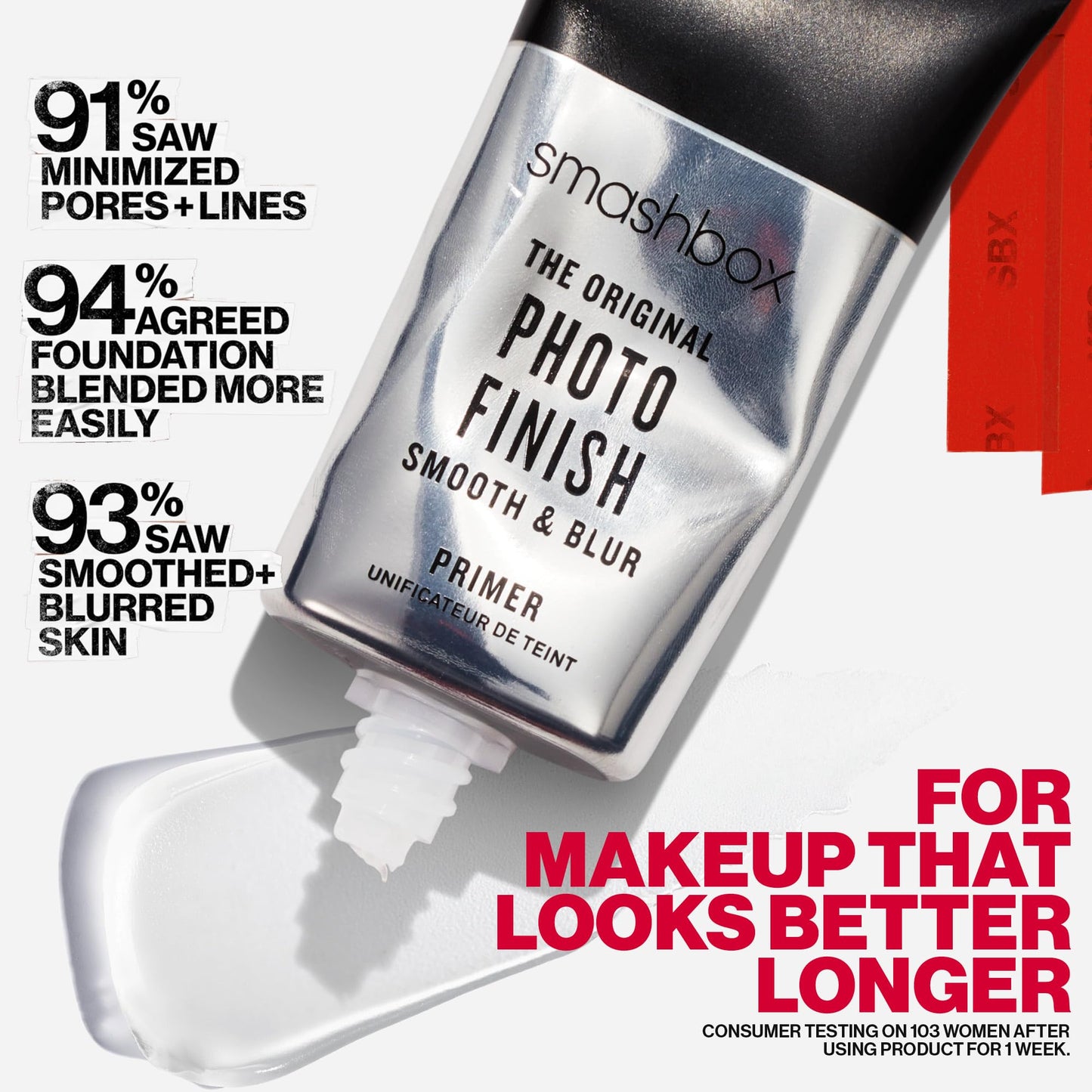 Smashbox The Original Photo Finish Smooth & Blur Makeup Primer | Instantly Smooths and Blurs Fine Lines and Pores | Vitamins A + E, 1.7 Fl Oz