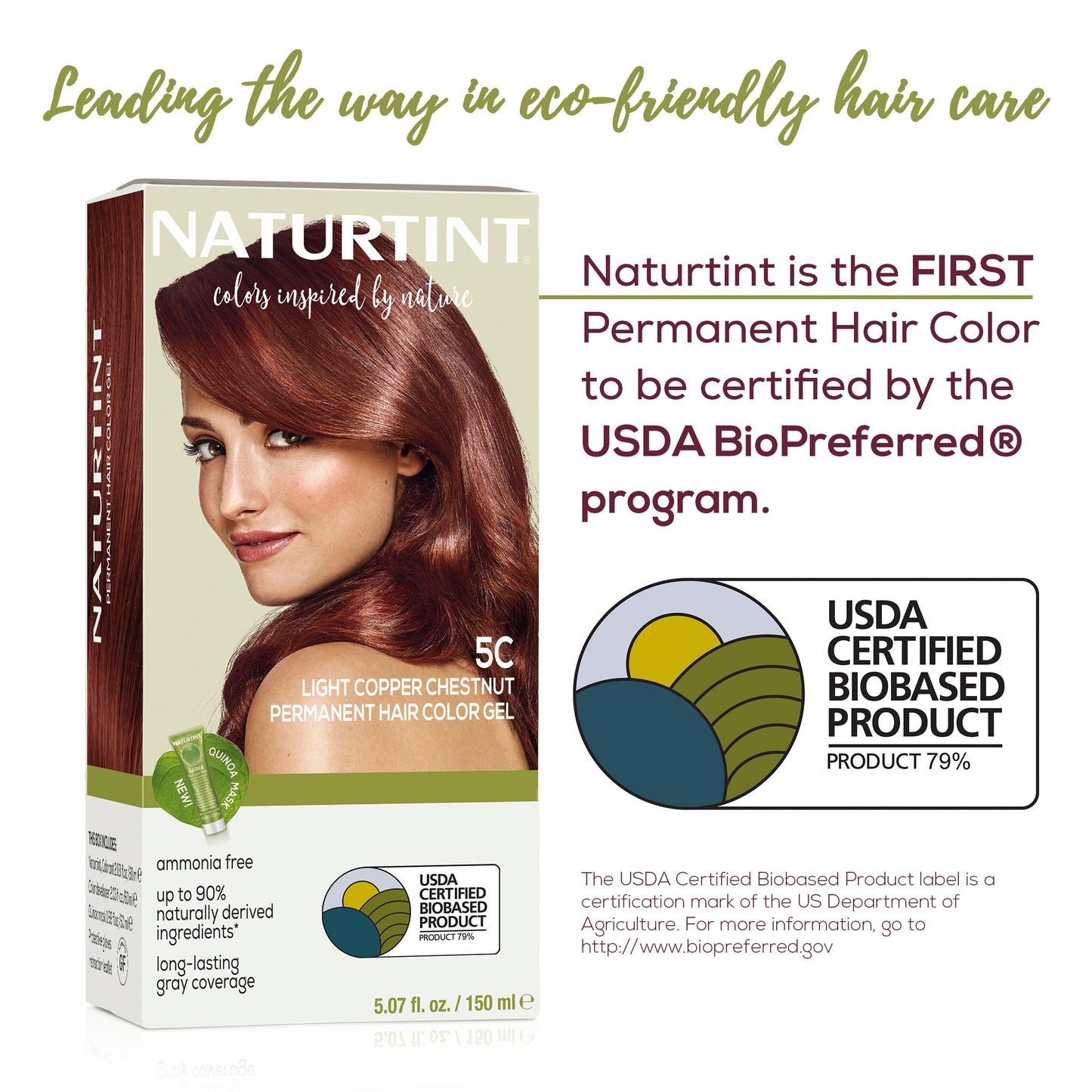 Naturtint 5C Light Copper Chestnut Permanent Hair Color (Pack of 1), Ammonia Free, Vegan, Cruelty Free, up to 100% Gray Coverage, Long Lasting Results
