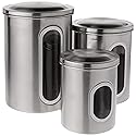 Fox Run 6103 Canister Set, Stainless Steel, 3-Piece Metallic, 5.75 x 6 x 8.5 inches