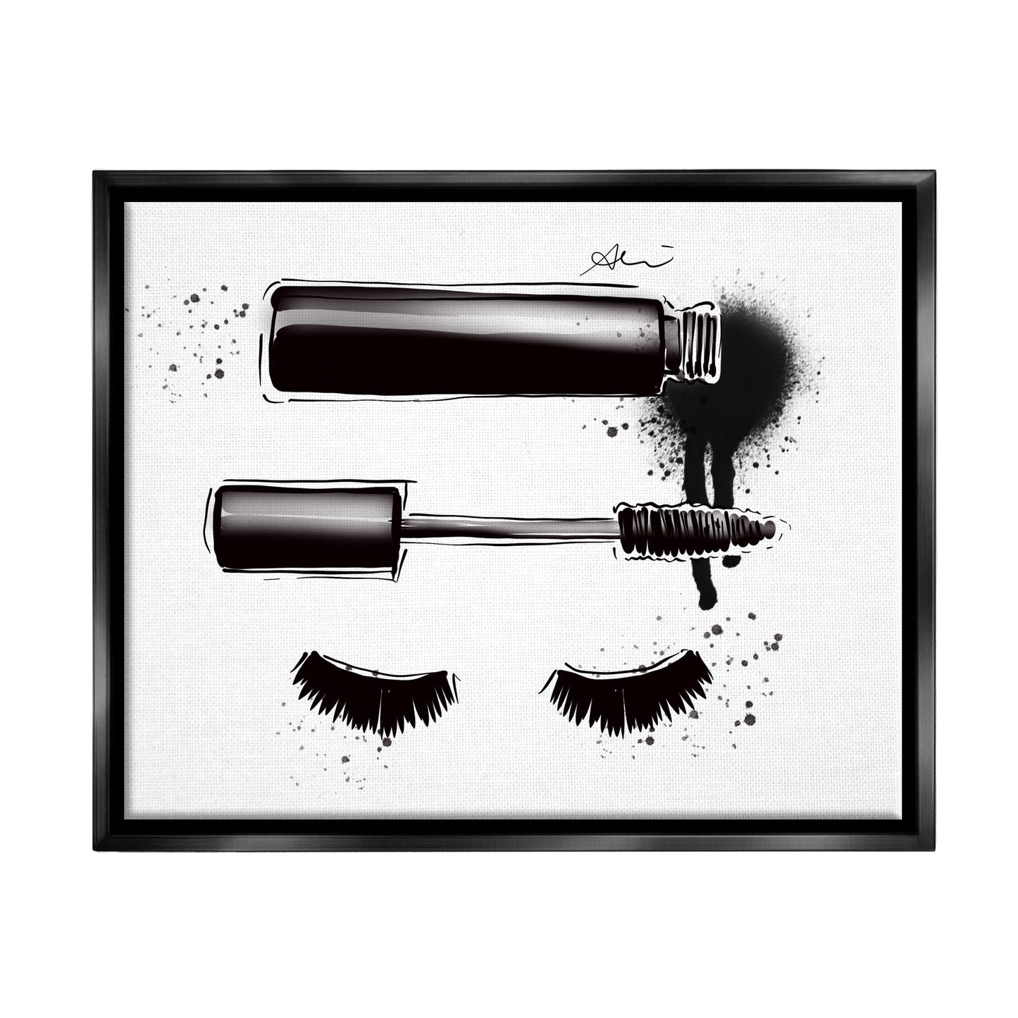 Stupell Industries Glam Mascara Lashes Makeup Floating Framed Wall Art, Design by Alison Petrie