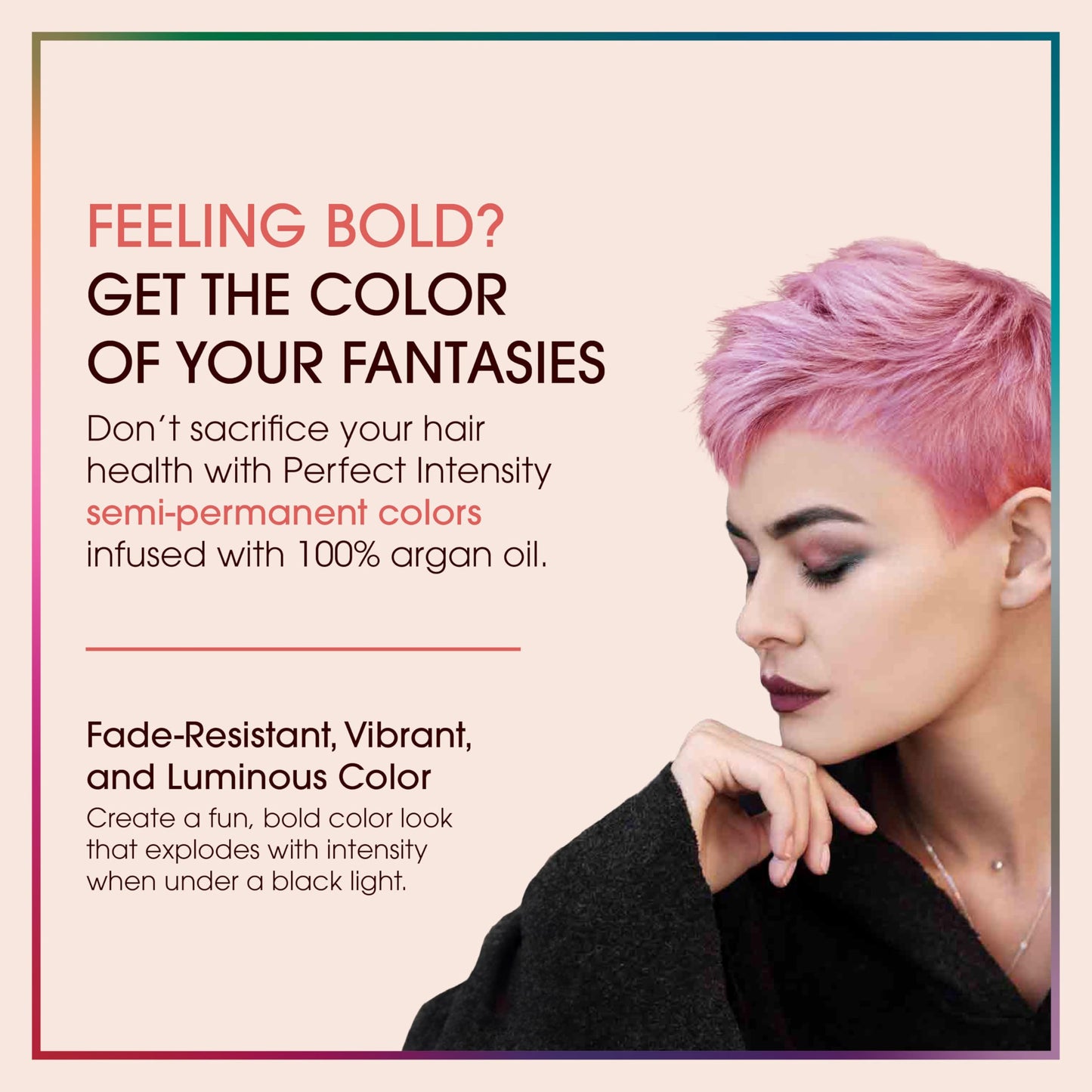 Argan Oil Perfect Intensity Semi-Permanent Color Cream - Pastel Bubblegum by One n Only for Unisex - 3 oz Hair Color