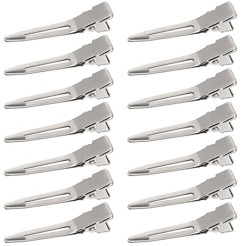 Hicarer 1.75 Inches Single Prong Hair Clips, 50 Pack - Durable Metal Alligator Clips for Dreads Lock Clips, Hair Extensions, Pin Curls, Hair Pins