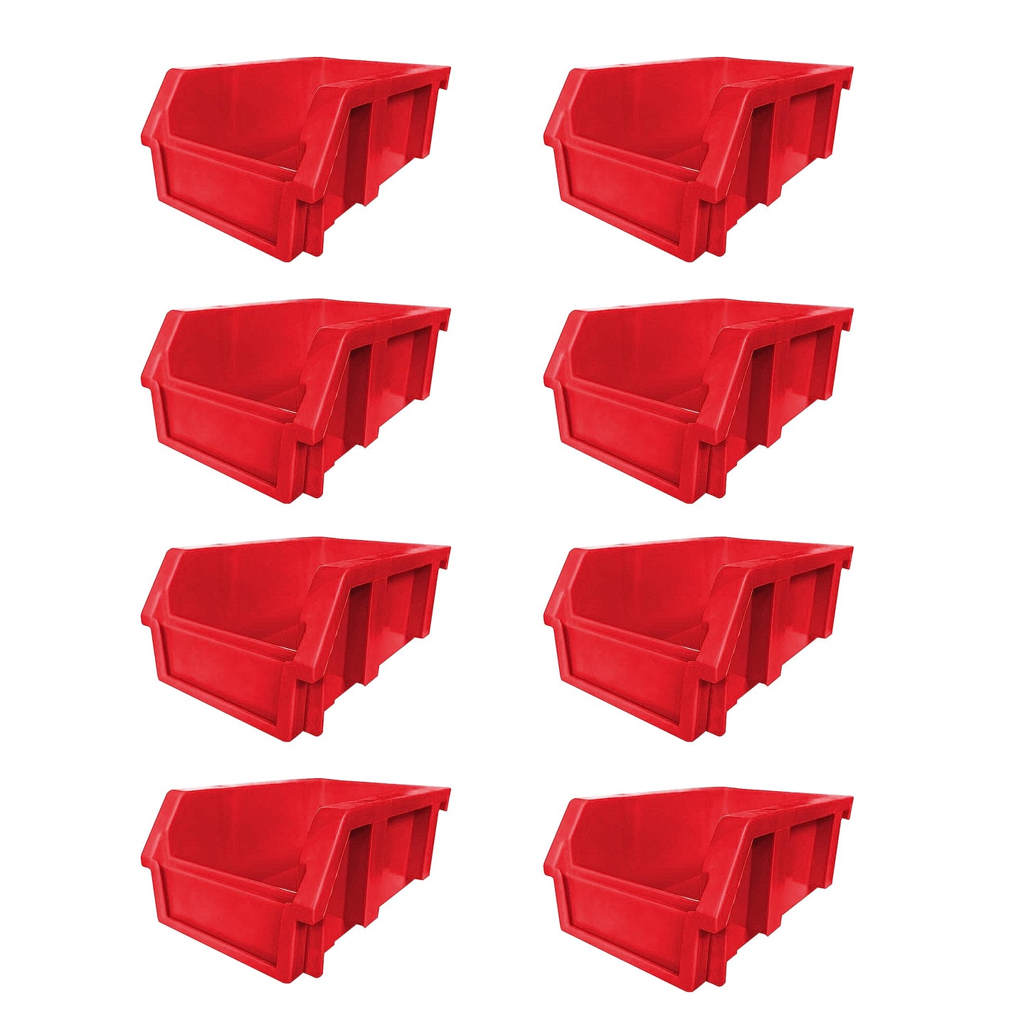 DJC Supply Red Small 3.9" X 6.3" X 2.9" Heavy duty thermoplastic storage bin organizer, Stackable, Hangable, Side-connect, Used in classrooms…