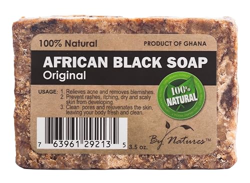 By Natures 100% Natural African Black Soap Original 3.5 Oz (Pack of 1)