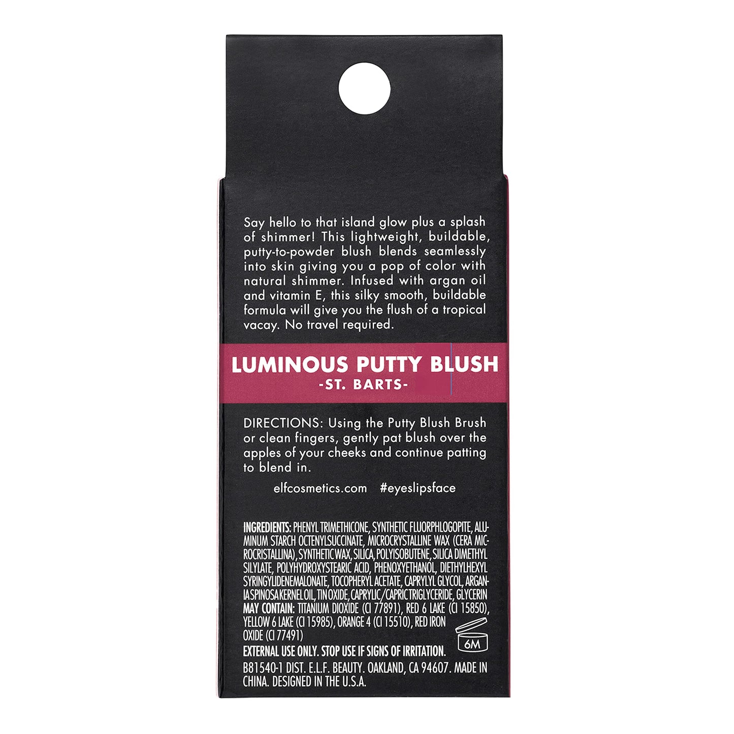 e.l.f. Luminous Putty Blush, Putty-to-Powder, Buildable Blush With A Subtle Shimmer Finish, Highly Pigmented & Creamy, Vegan & Cruelty-Free, St. Barts