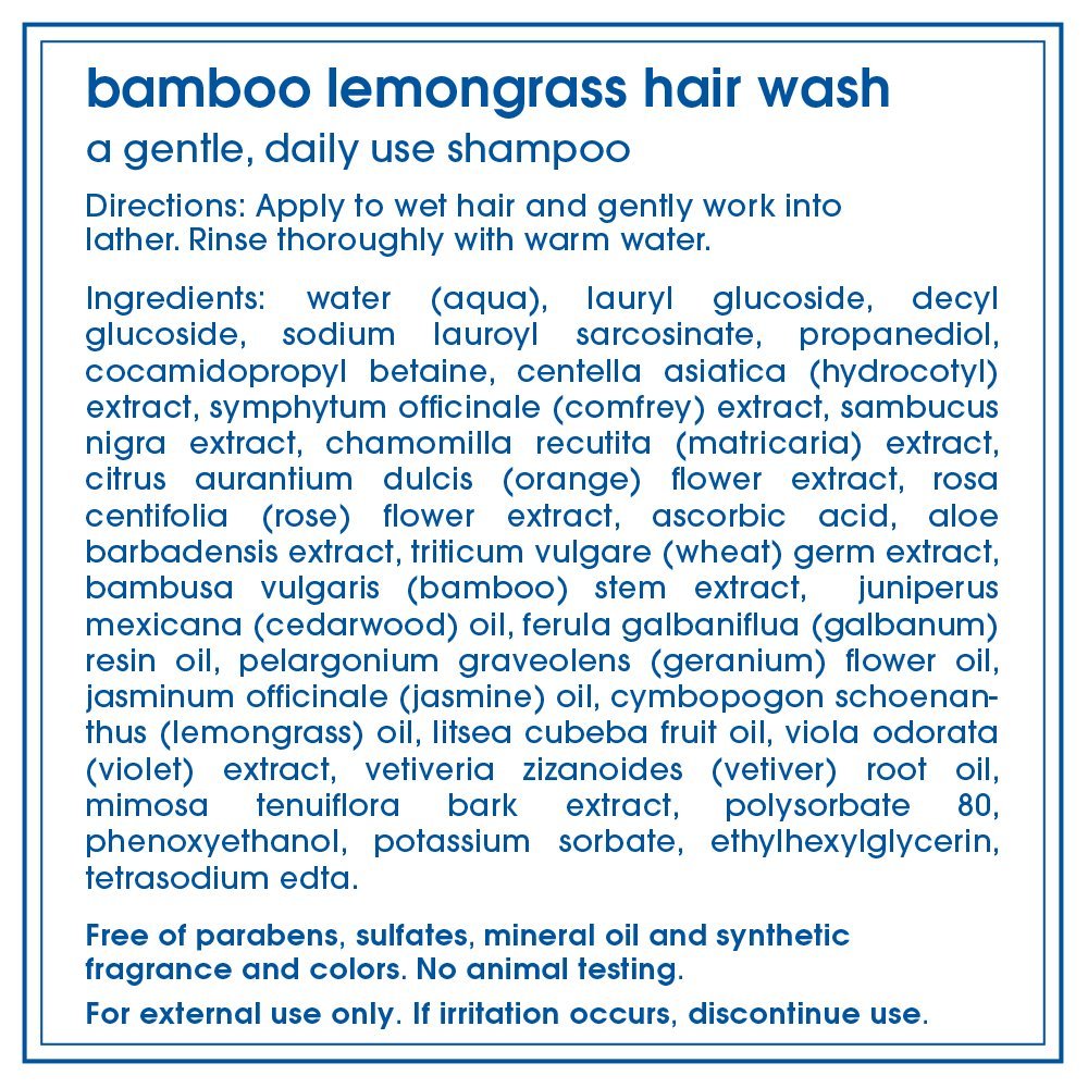 LATHER Bamboo Lemongrass Shampoo & Conditioner Set - Gentle Daily Moisturizing Shampoo & Hair Detangler Conditioner for All Hair Types - Lightweight